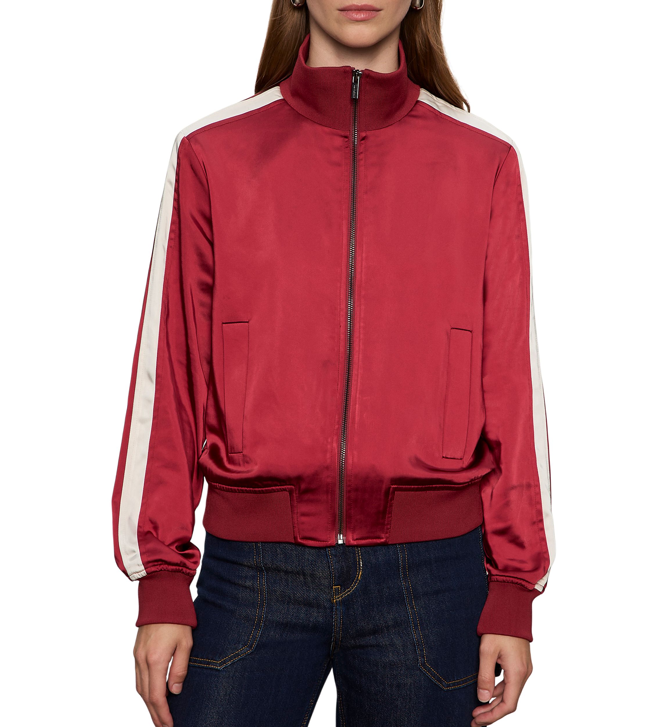 Womens Satin Track Jacket