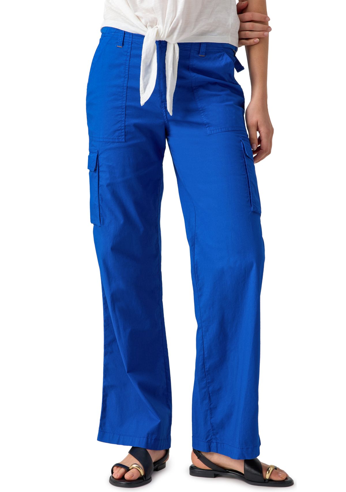 Womens Solid Cargo Pants