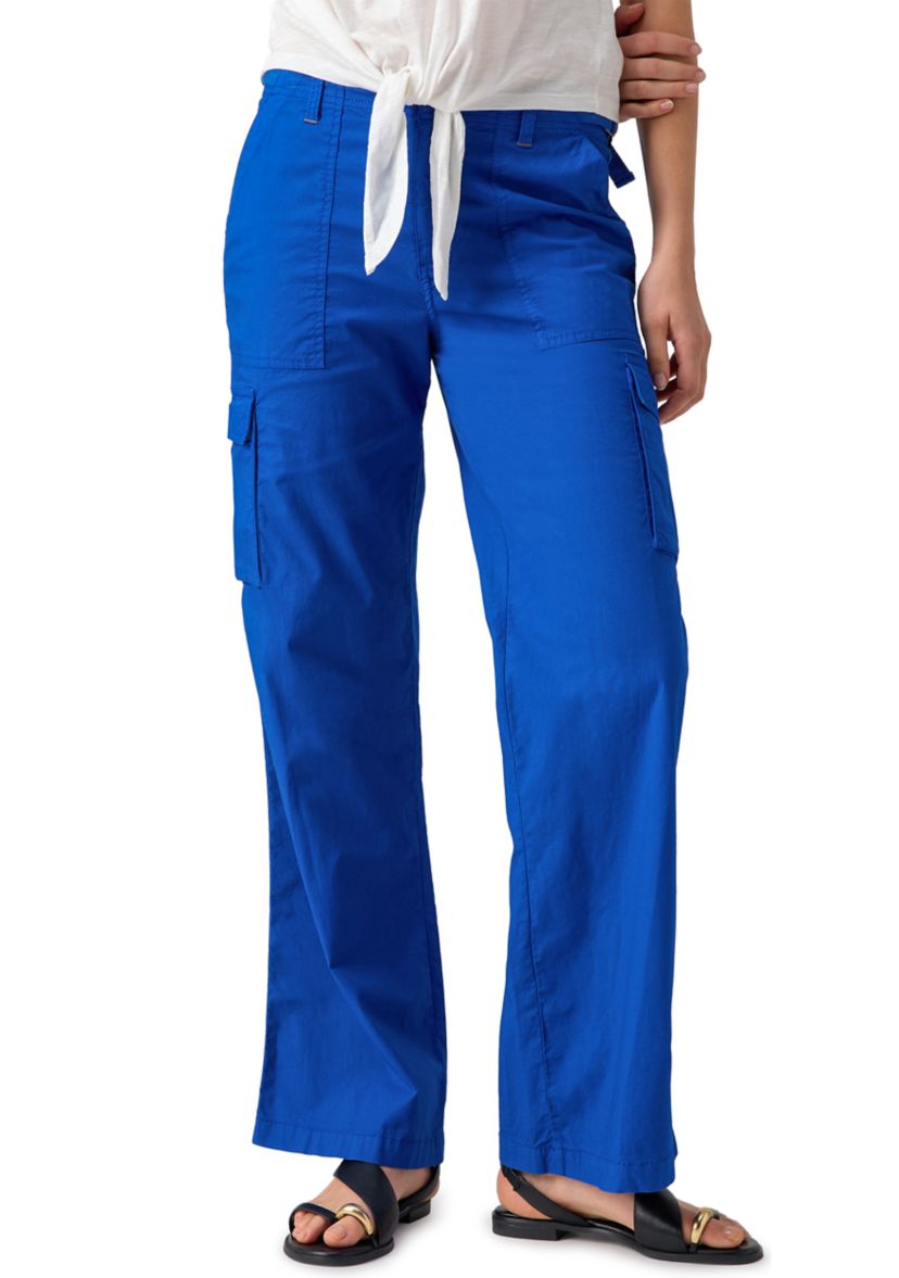 Womens Solid Cargo Pants