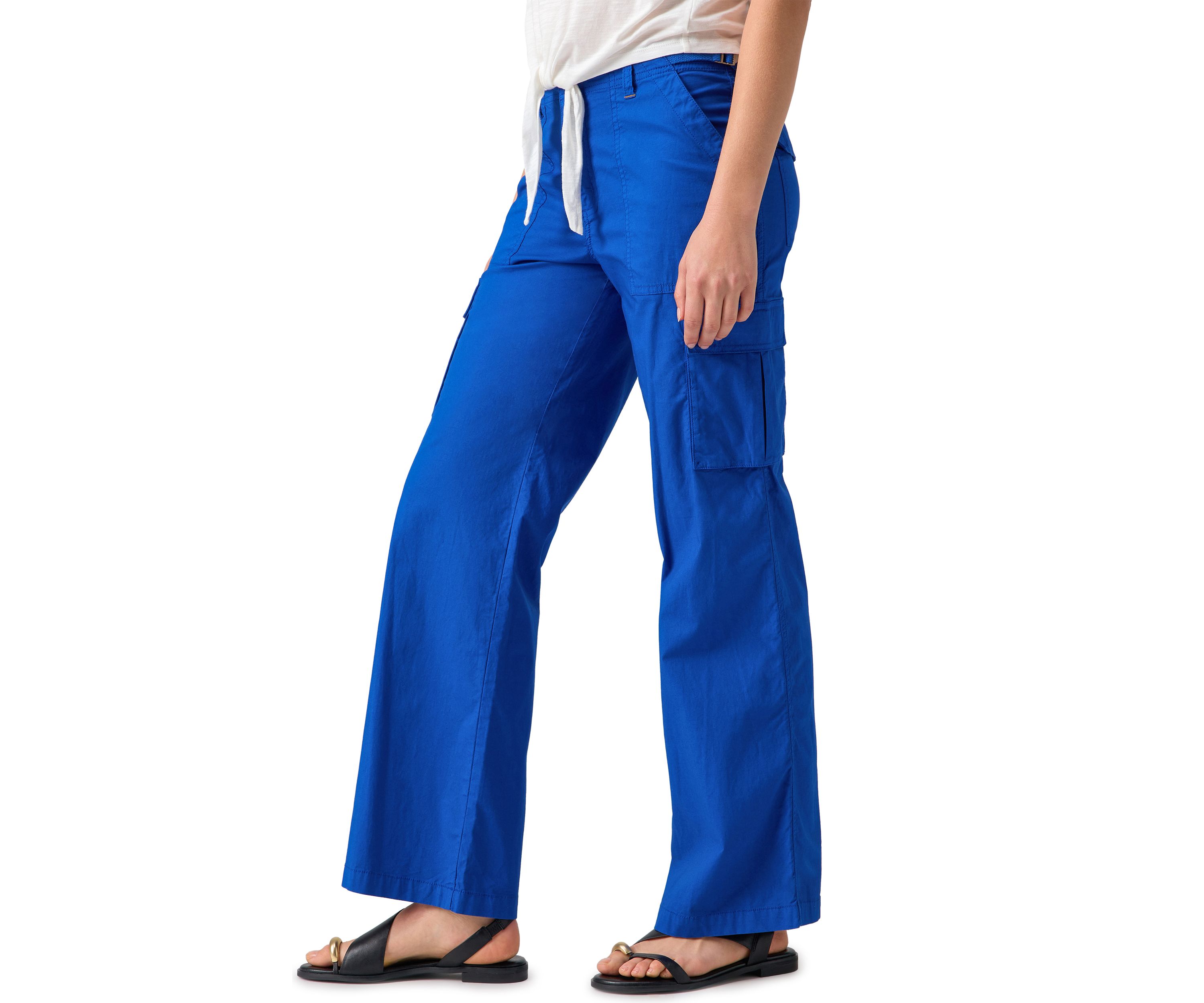 Womens Solid Cargo Pants