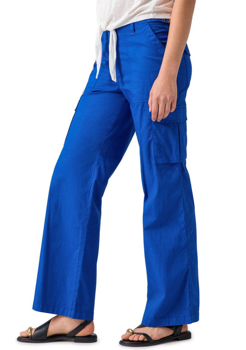Womens Solid Cargo Pants