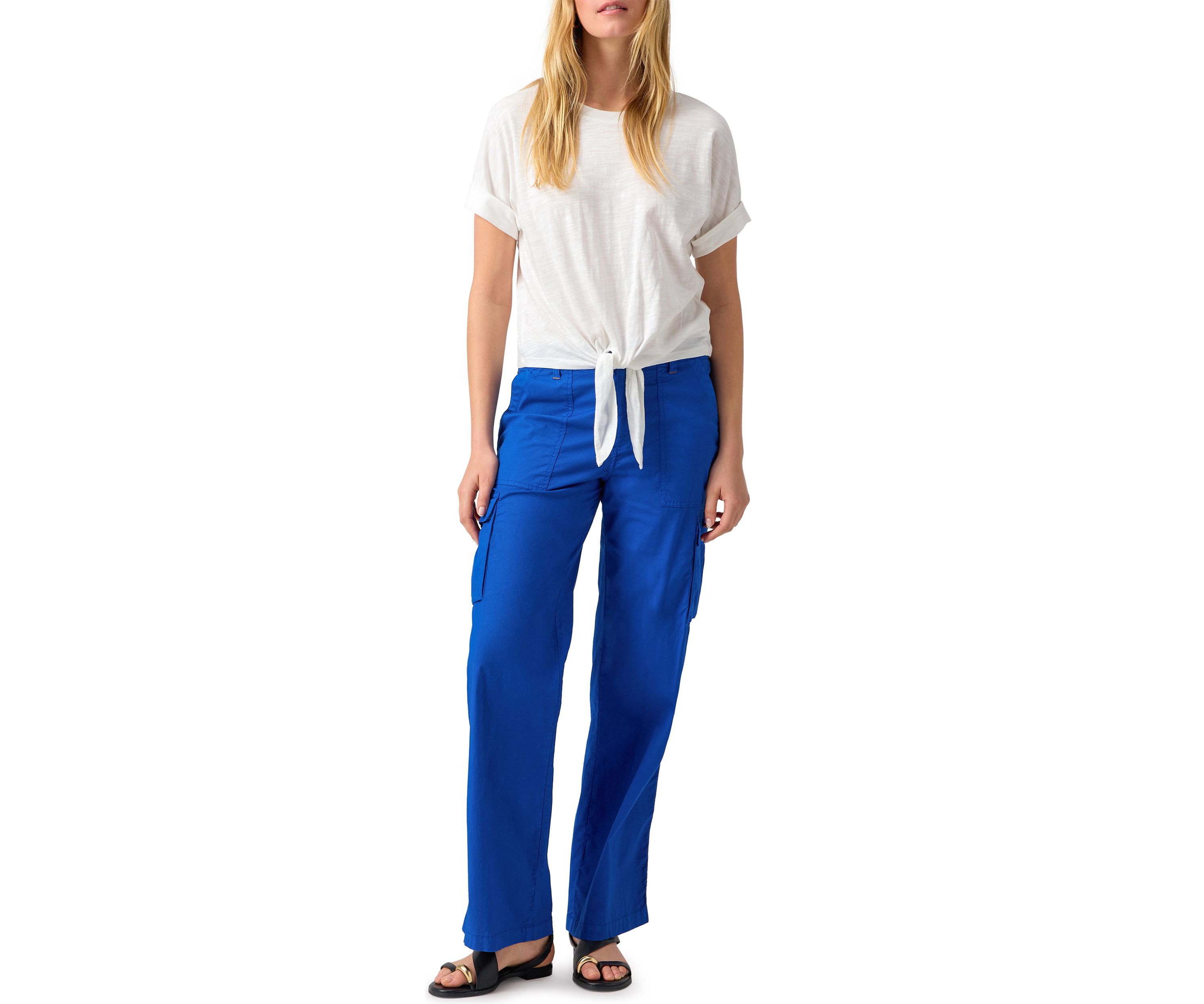 Womens Solid Cargo Pants