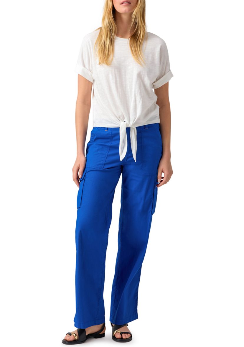 Womens Solid Cargo Pants