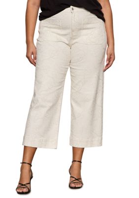 Sanctuary Women's Plus Size Marine Cropped Wide Leg Pants