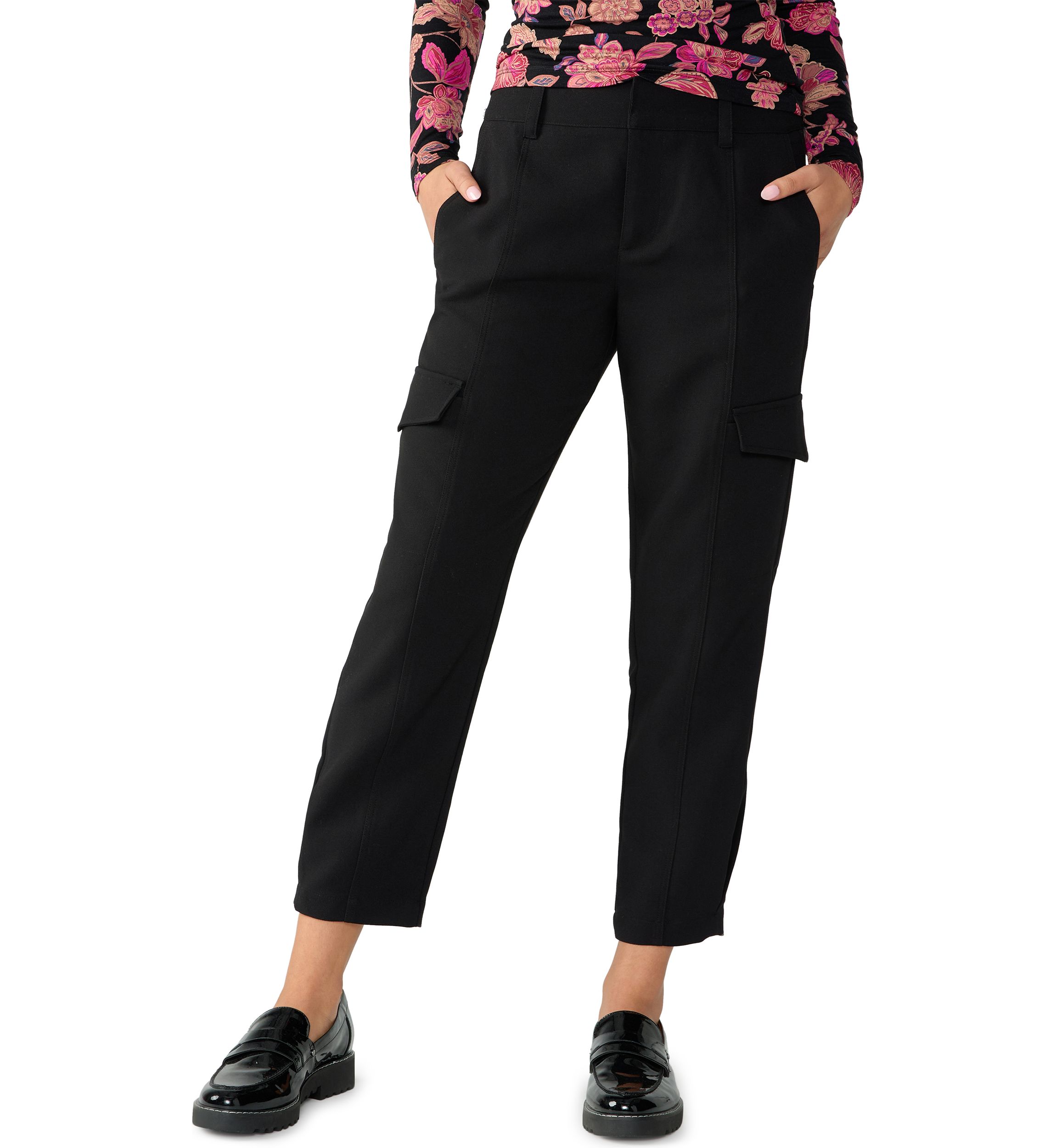 Womens Pleated Cargo Pants
