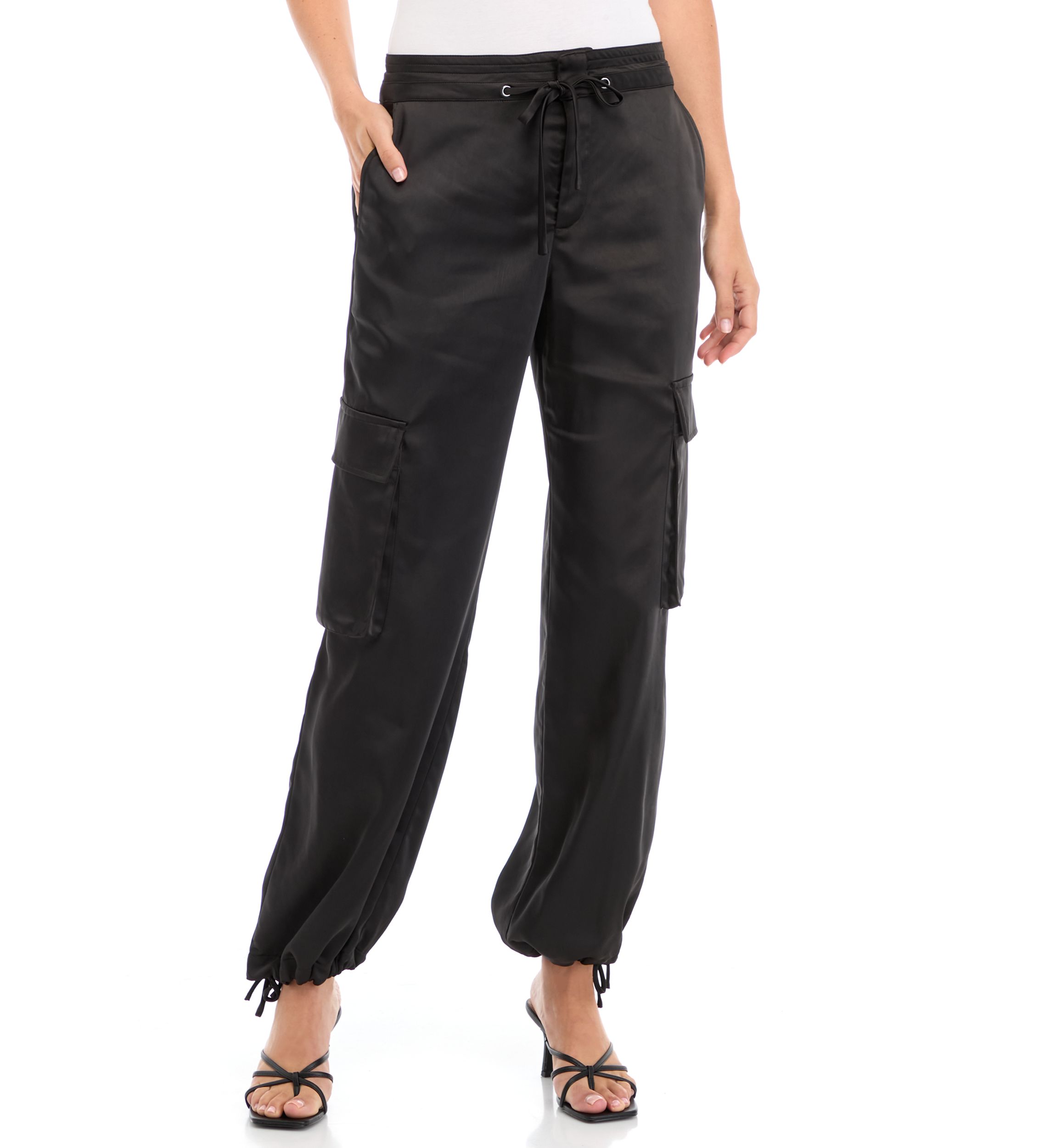 Womens Eve Satin Cargo Pants