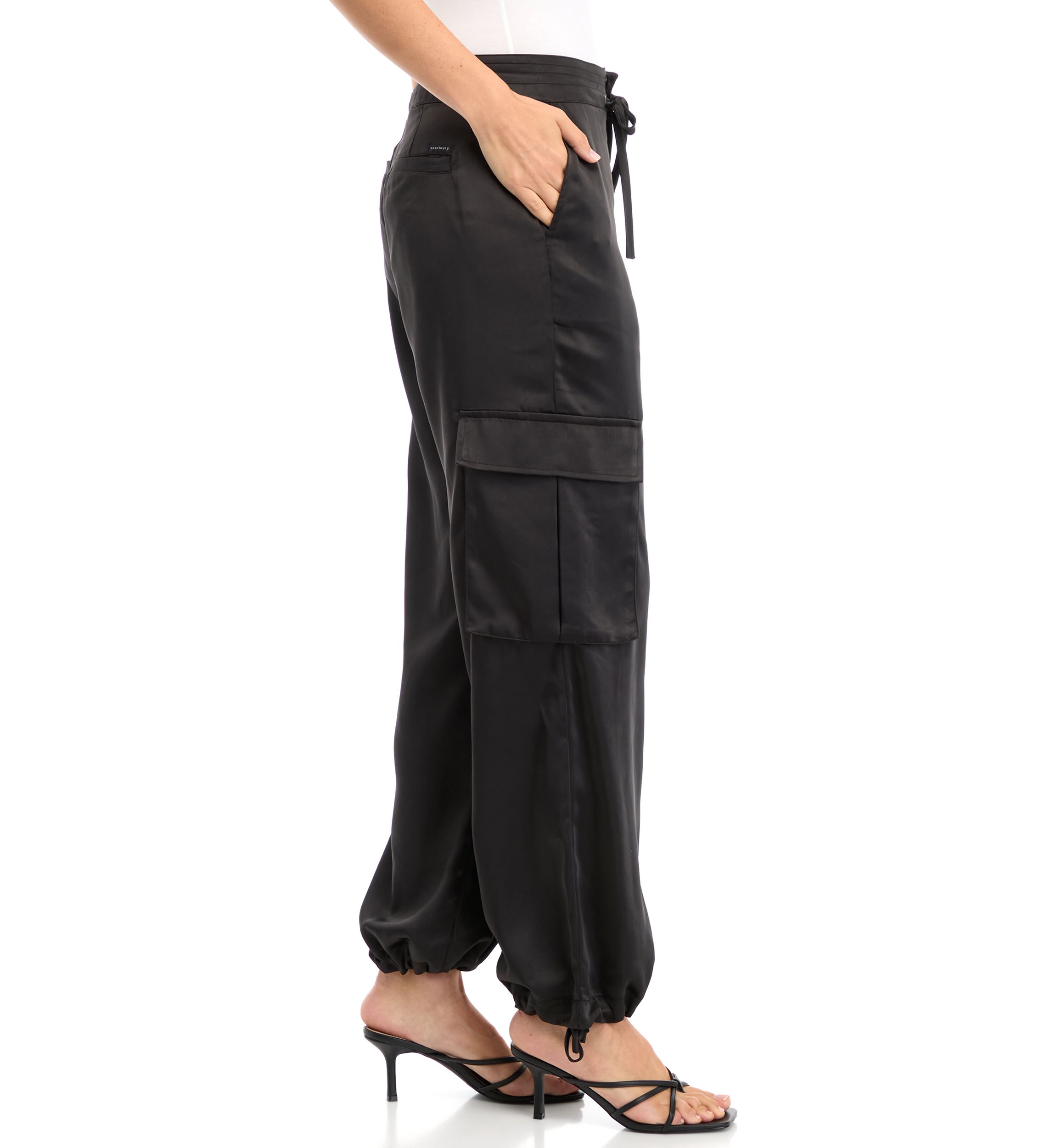 Womens Eve Satin Cargo Pants