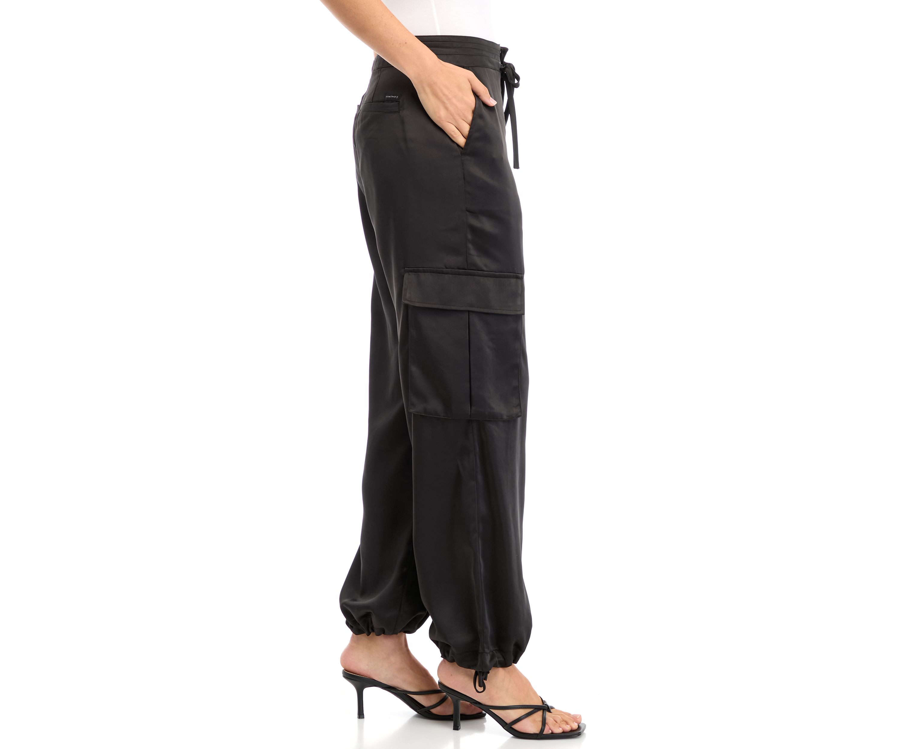 Womens Eve Satin Cargo Pants