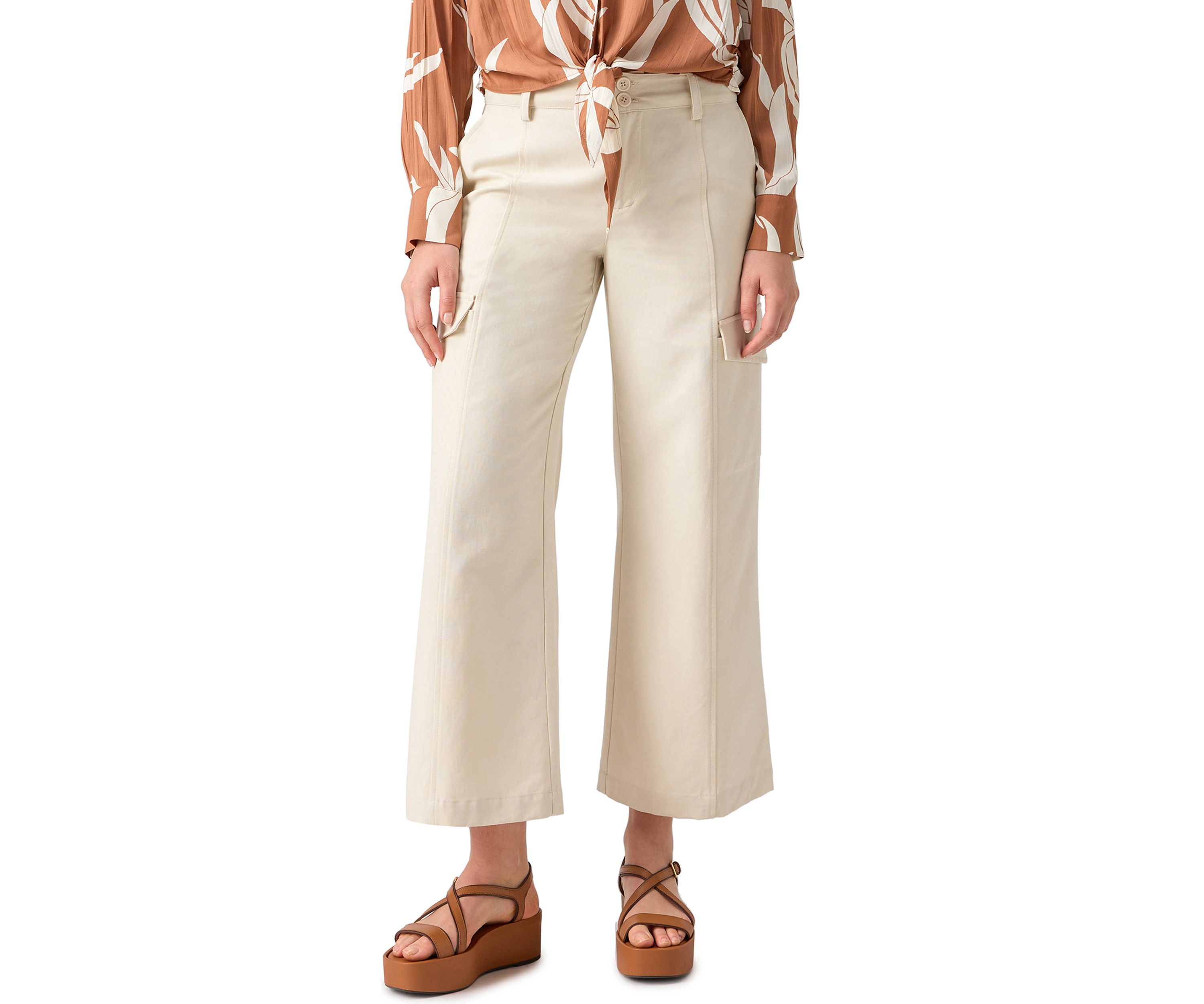 Womens Relaxed Wide Leg Cargo Pants
