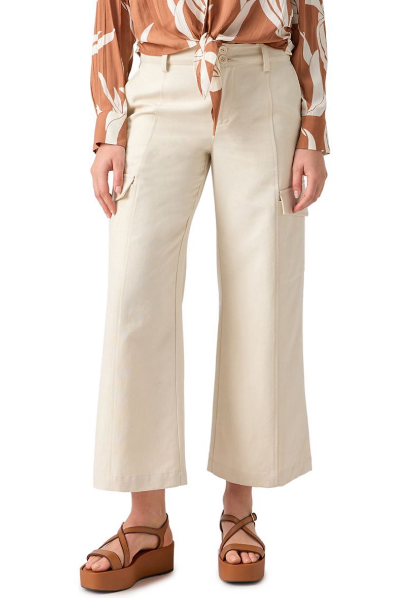 Womens Relaxed Wide Leg Cargo Pants