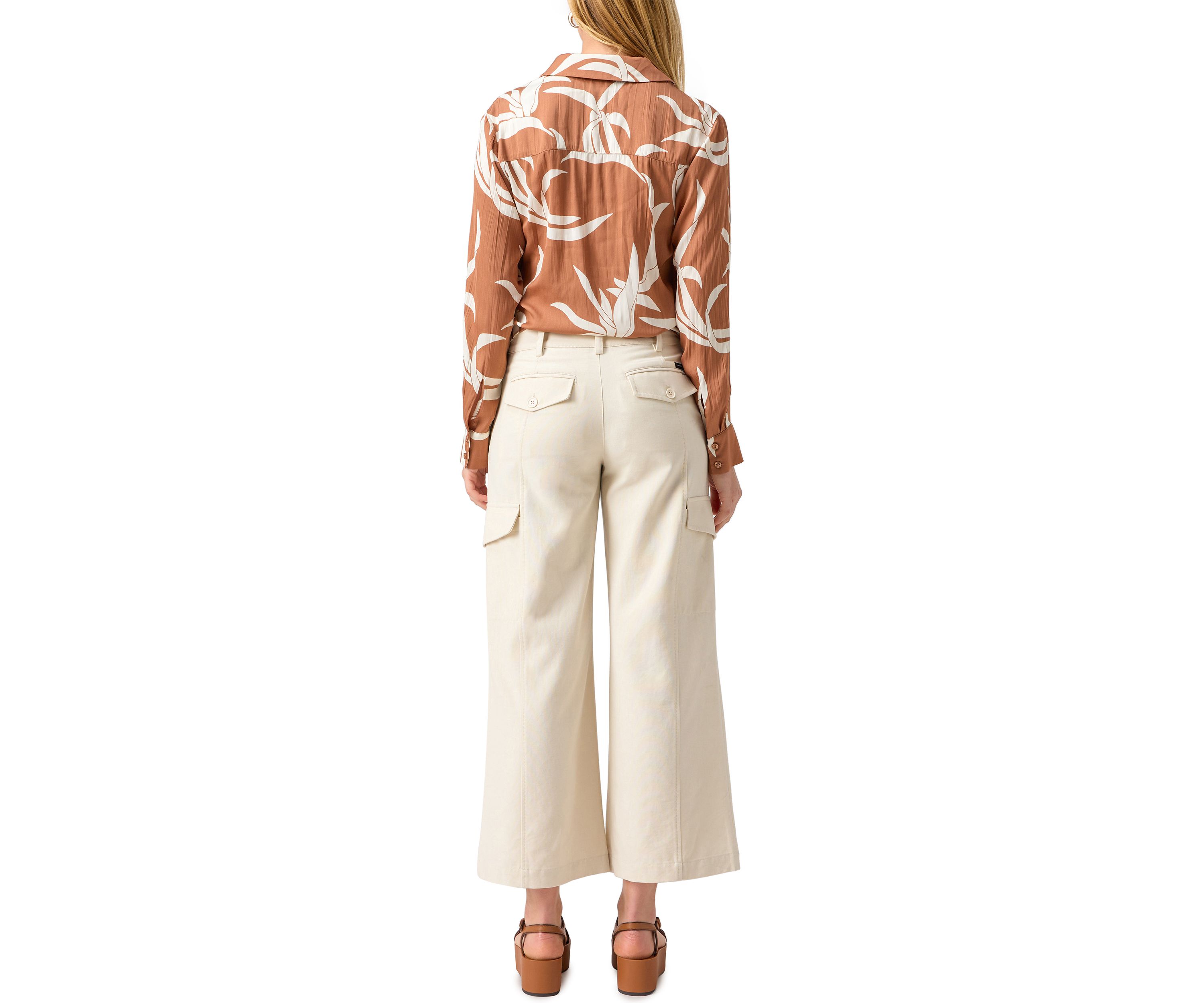 Womens Relaxed Wide Leg Cargo Pants