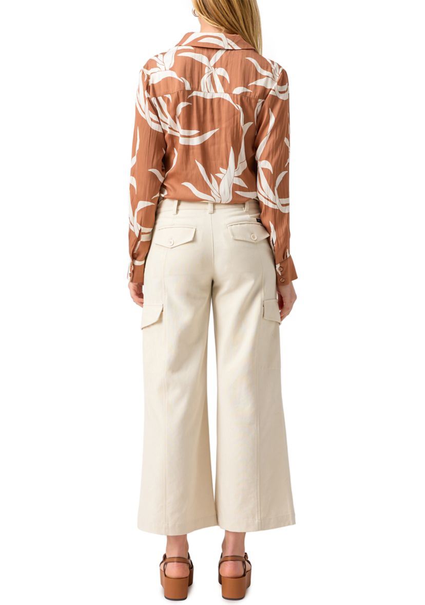 Womens Relaxed Wide Leg Cargo Pants