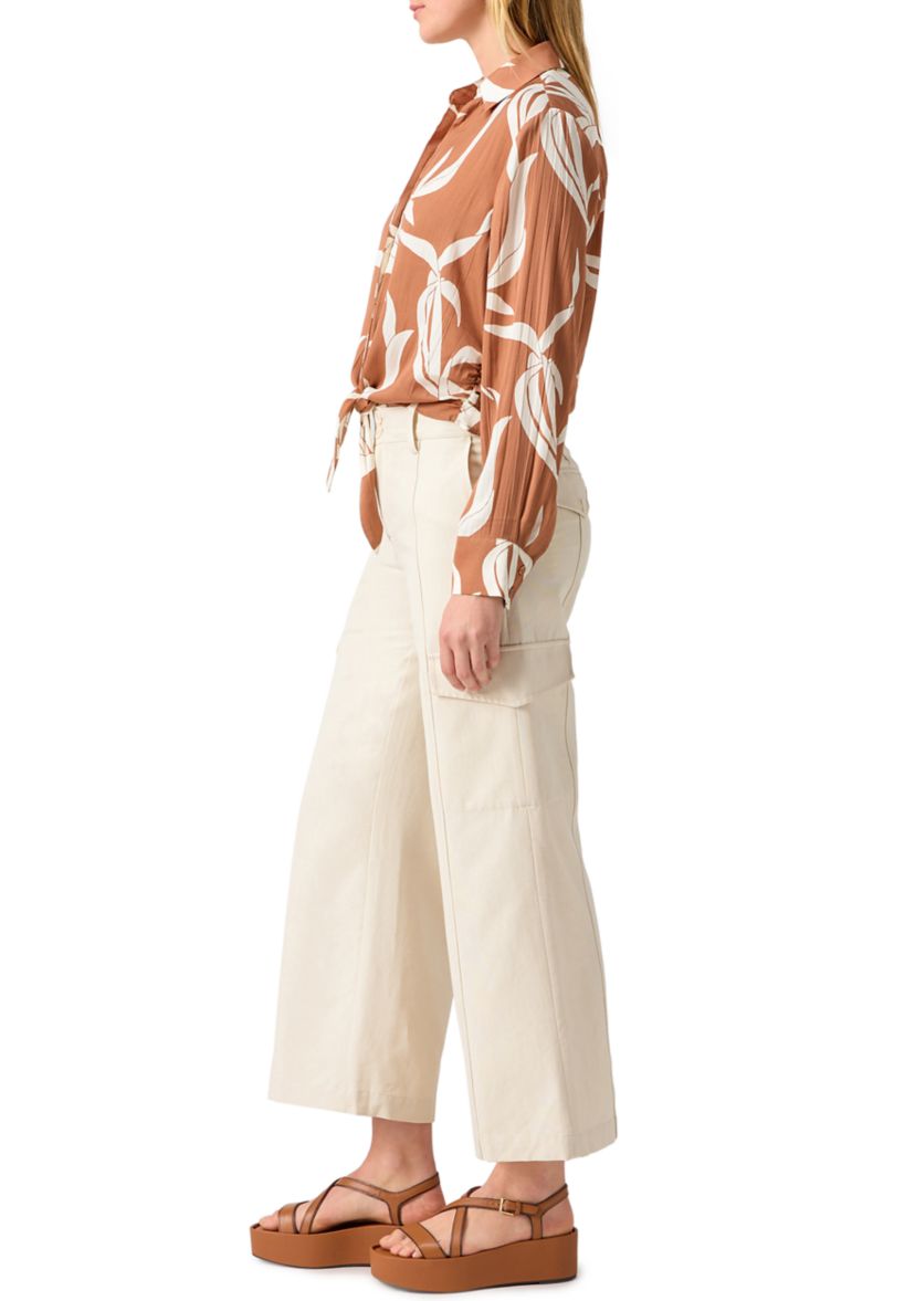 Womens Relaxed Wide Leg Cargo Pants