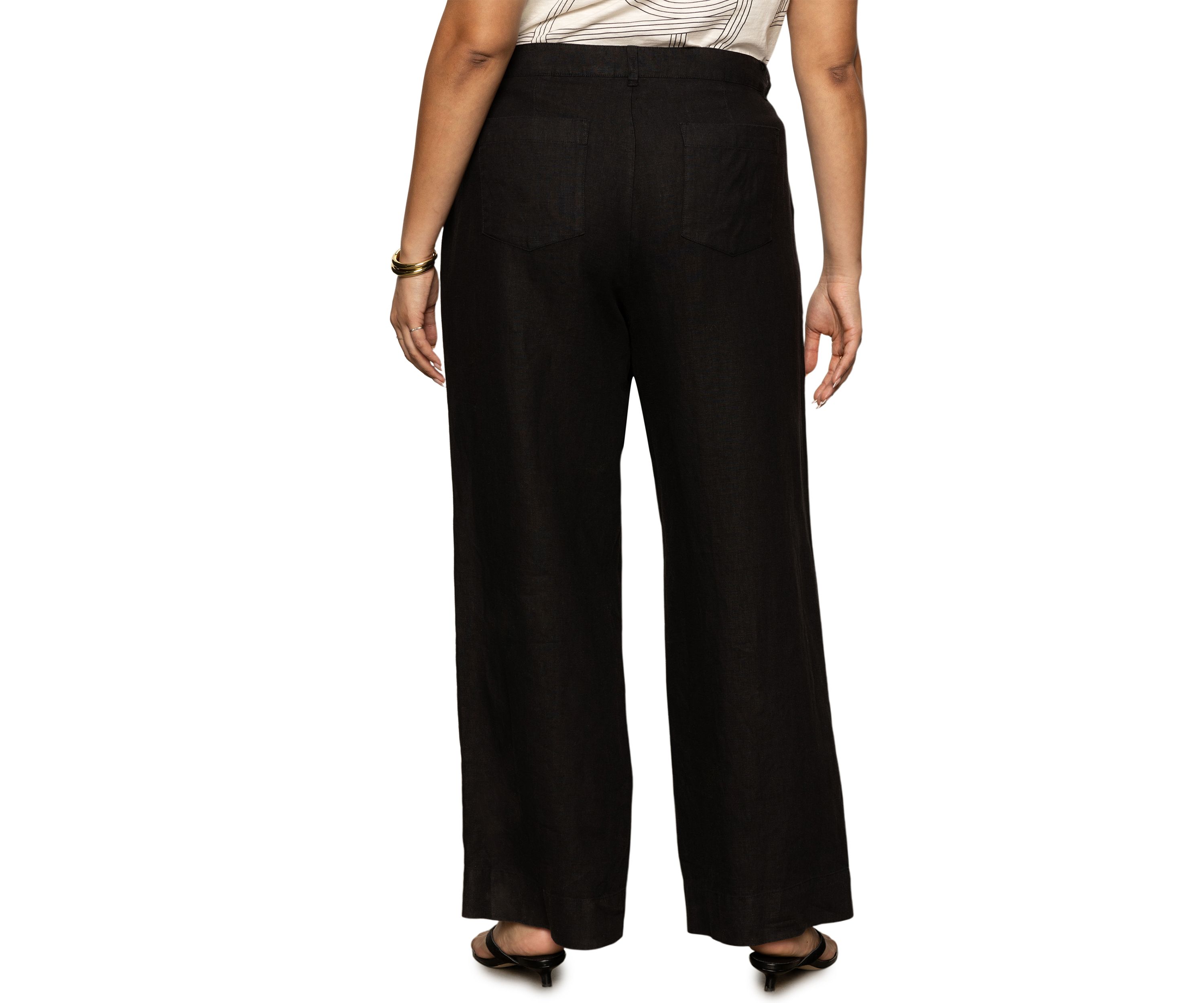 Plus Size The Linen Marine Wide Leg Pants