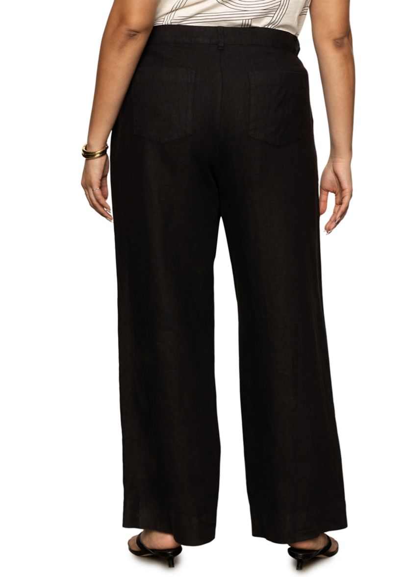 Plus Size The Linen Marine Wide Leg Pants