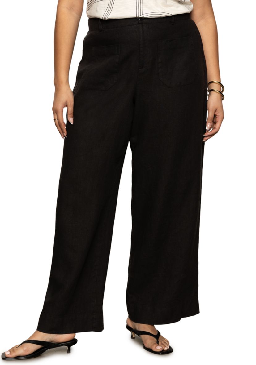 Plus Size The Linen Marine Wide Leg Pants