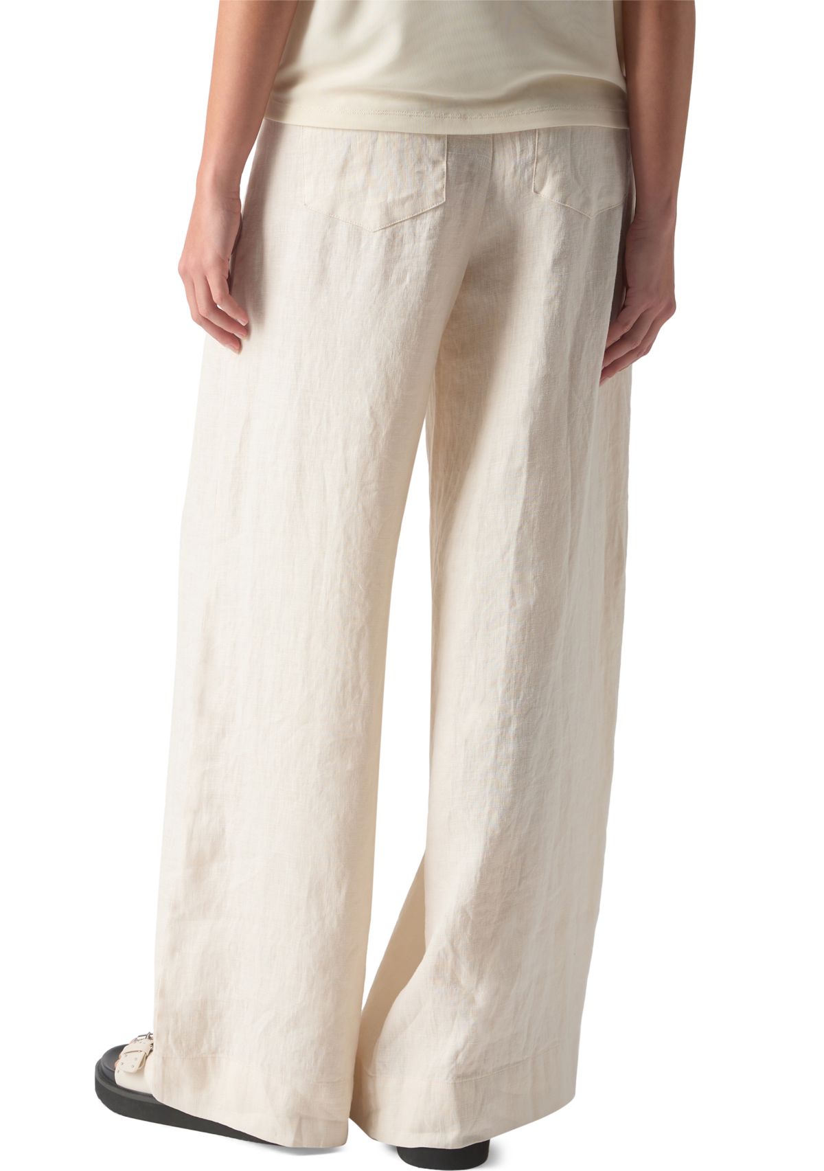 Womens Linen Marine Wide Leg Pants