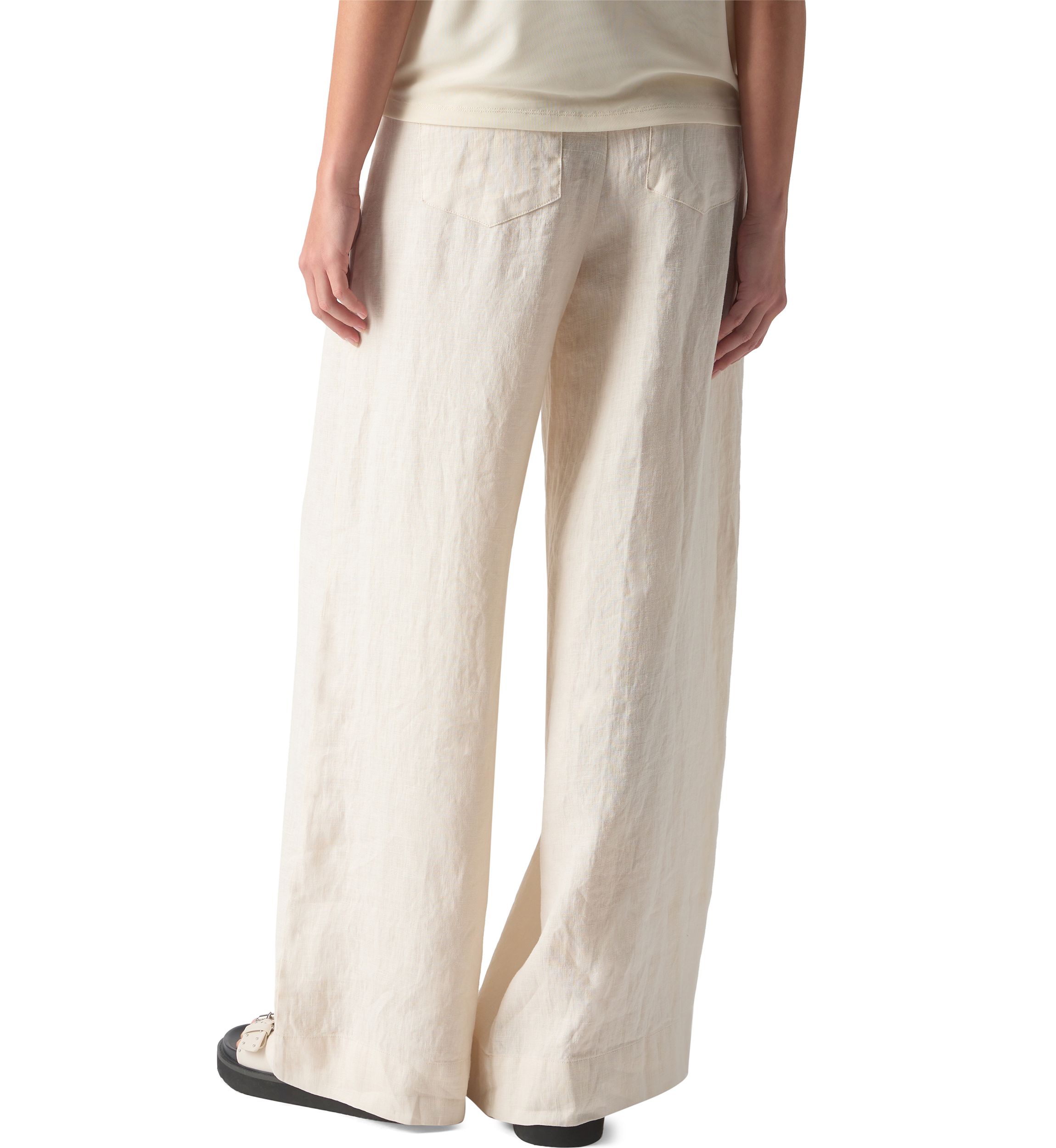 Womens Linen Marine Wide Leg Pants