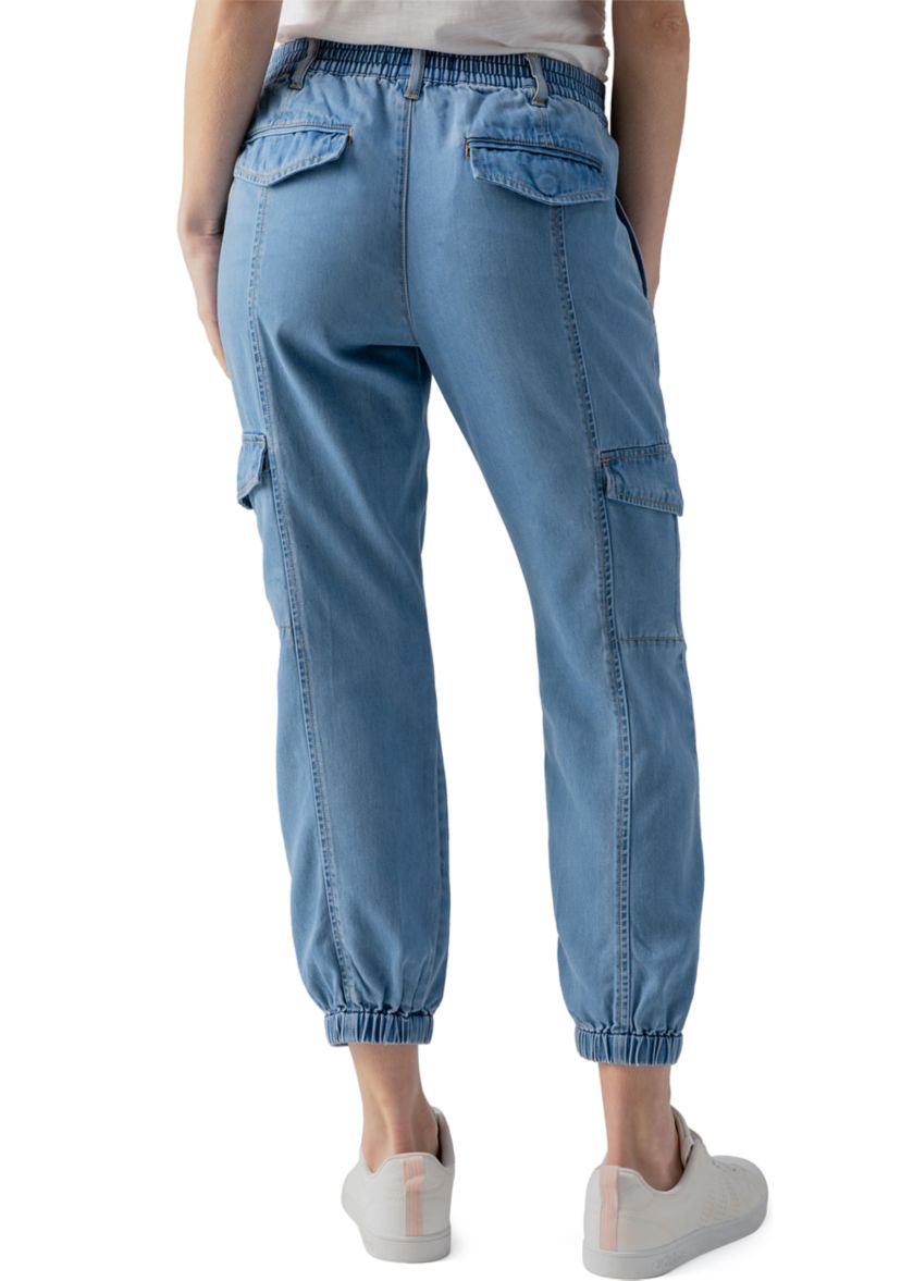 Womens Relaxed Rebel Denim Cargo Pants