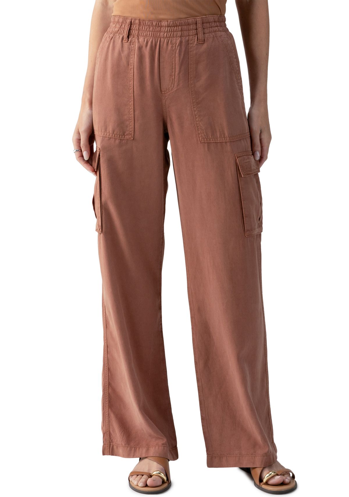 Womens Wide Leg Cargo Pants