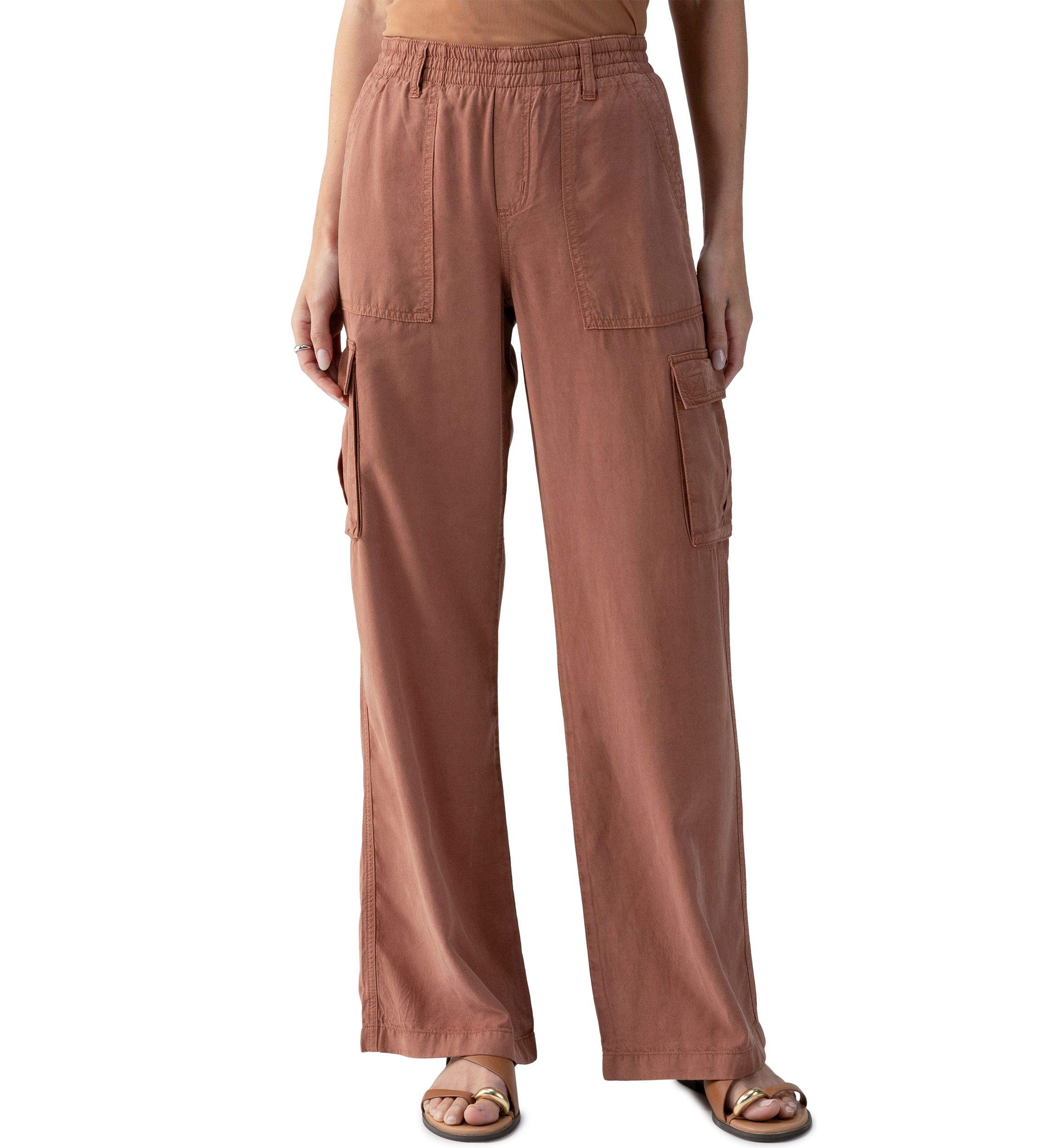 Womens Wide Leg Cargo Pants