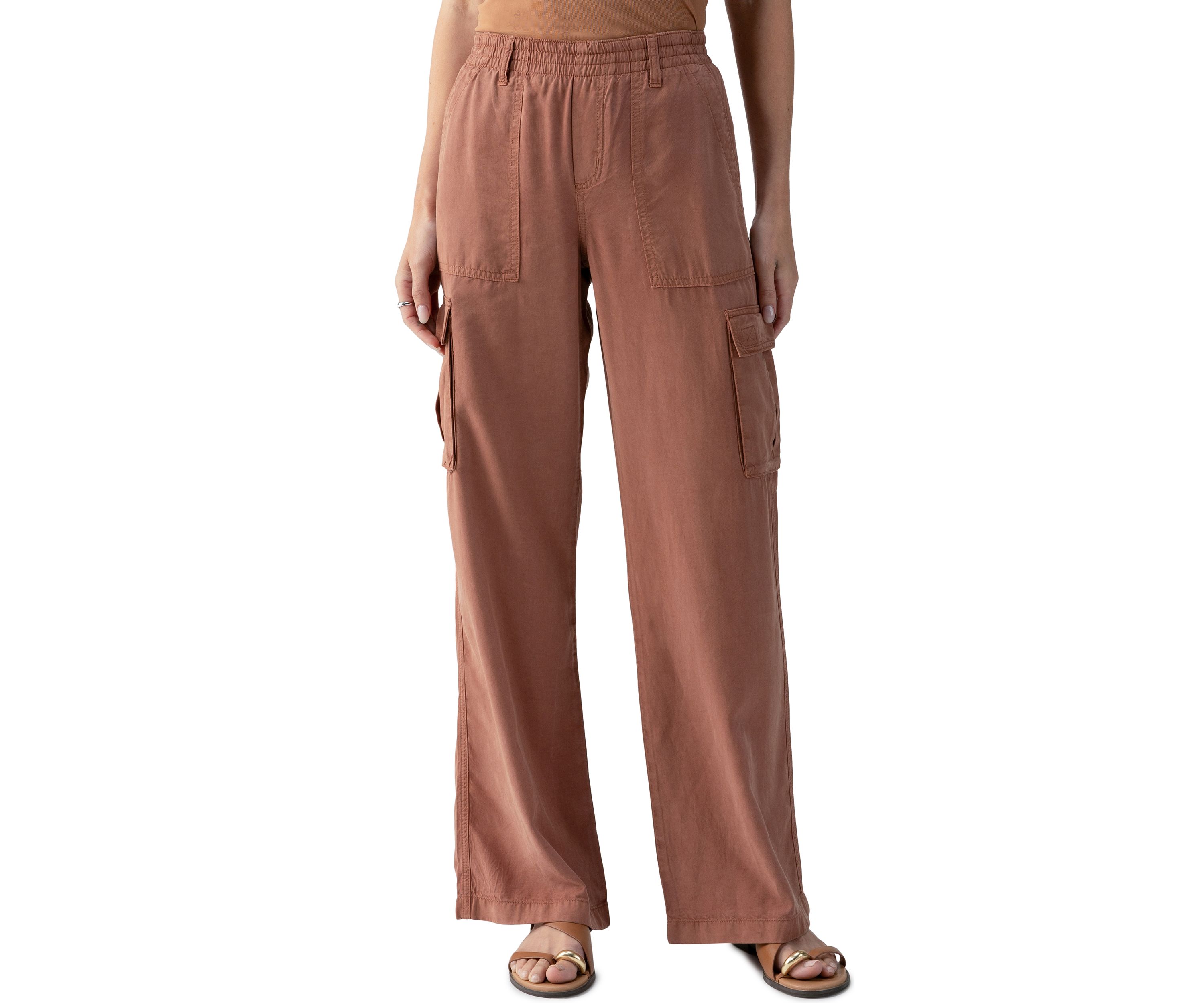 Womens Wide Leg Cargo Pants
