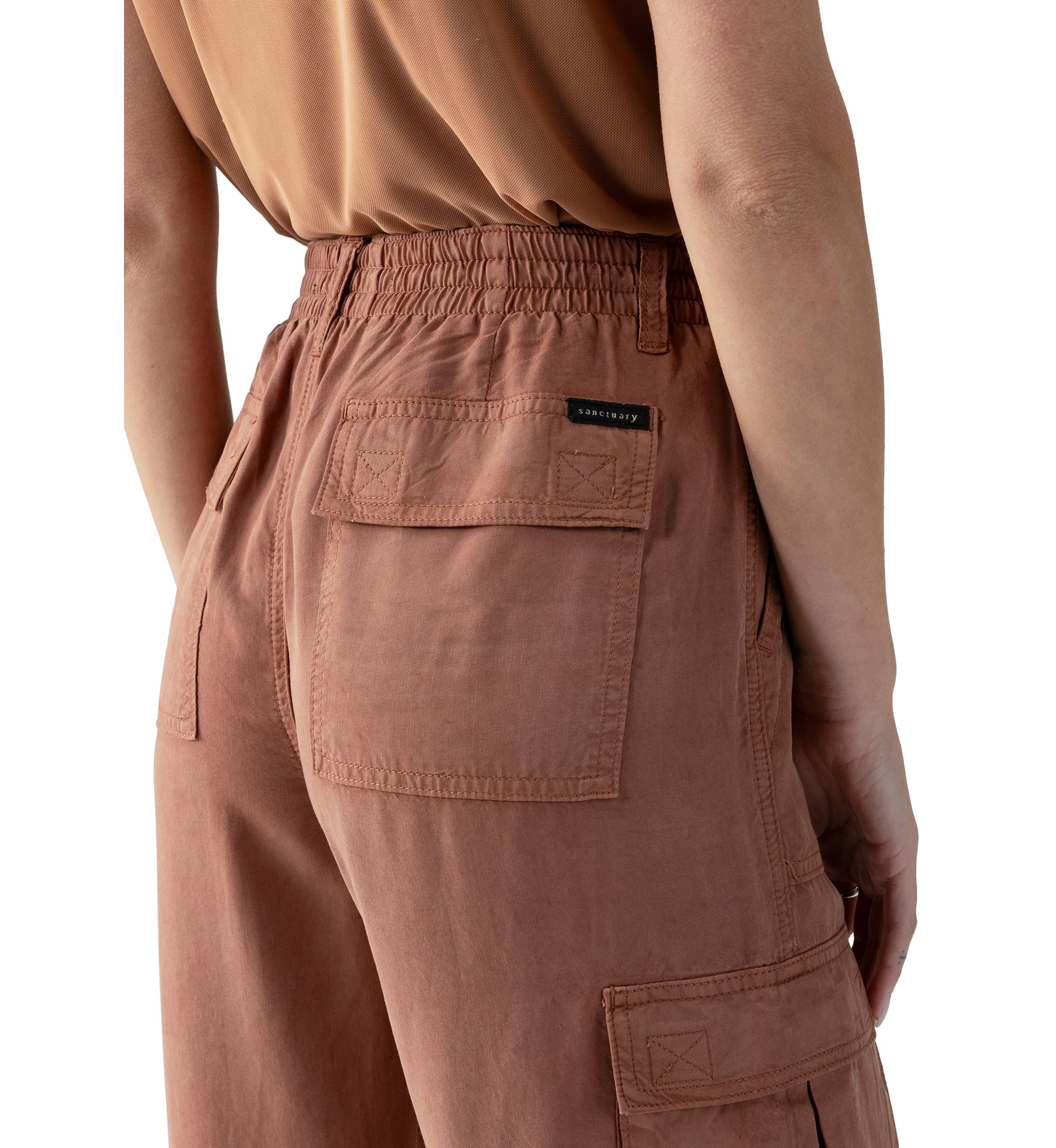 Womens Wide Leg Cargo Pants