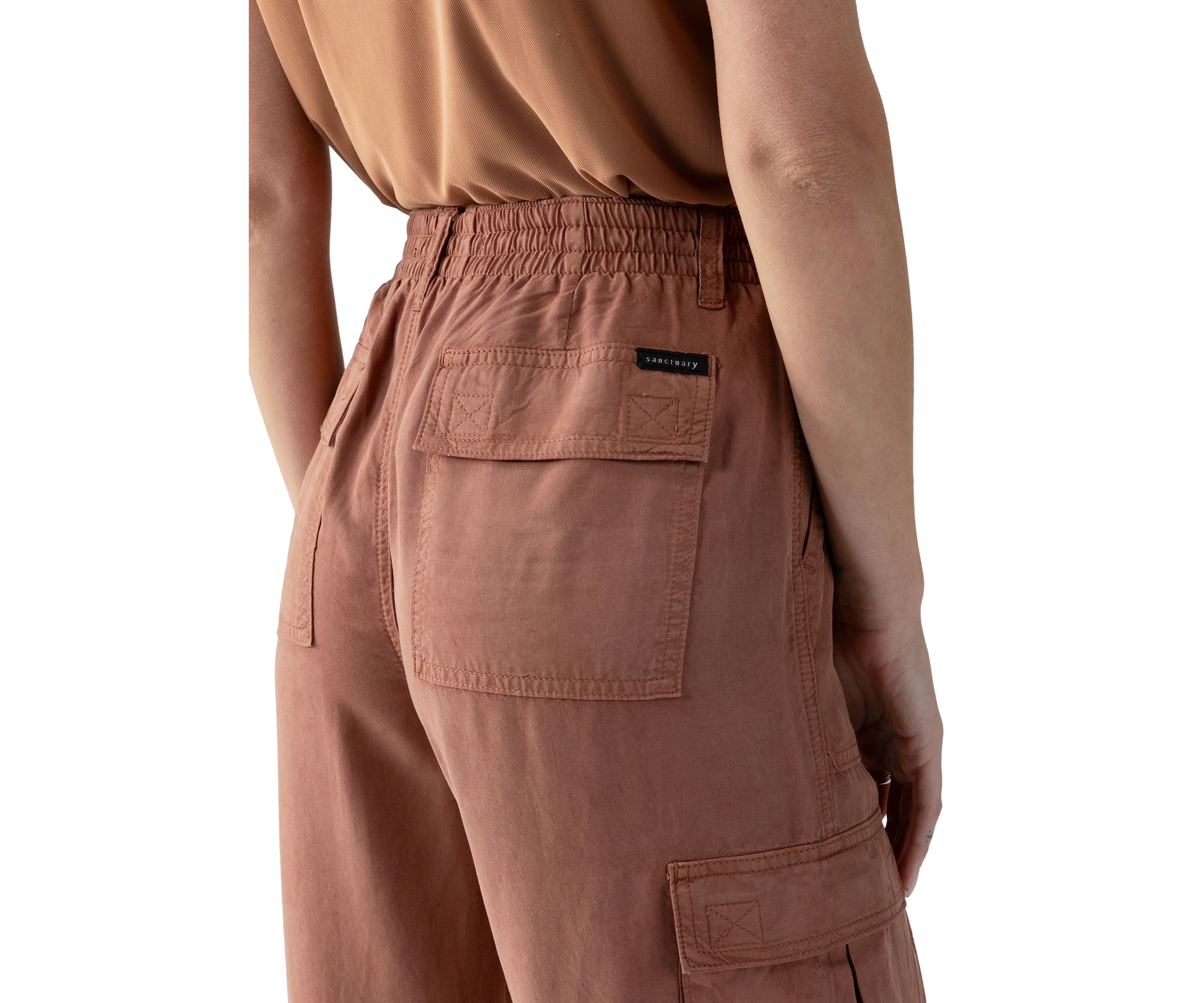 Womens Wide Leg Cargo Pants