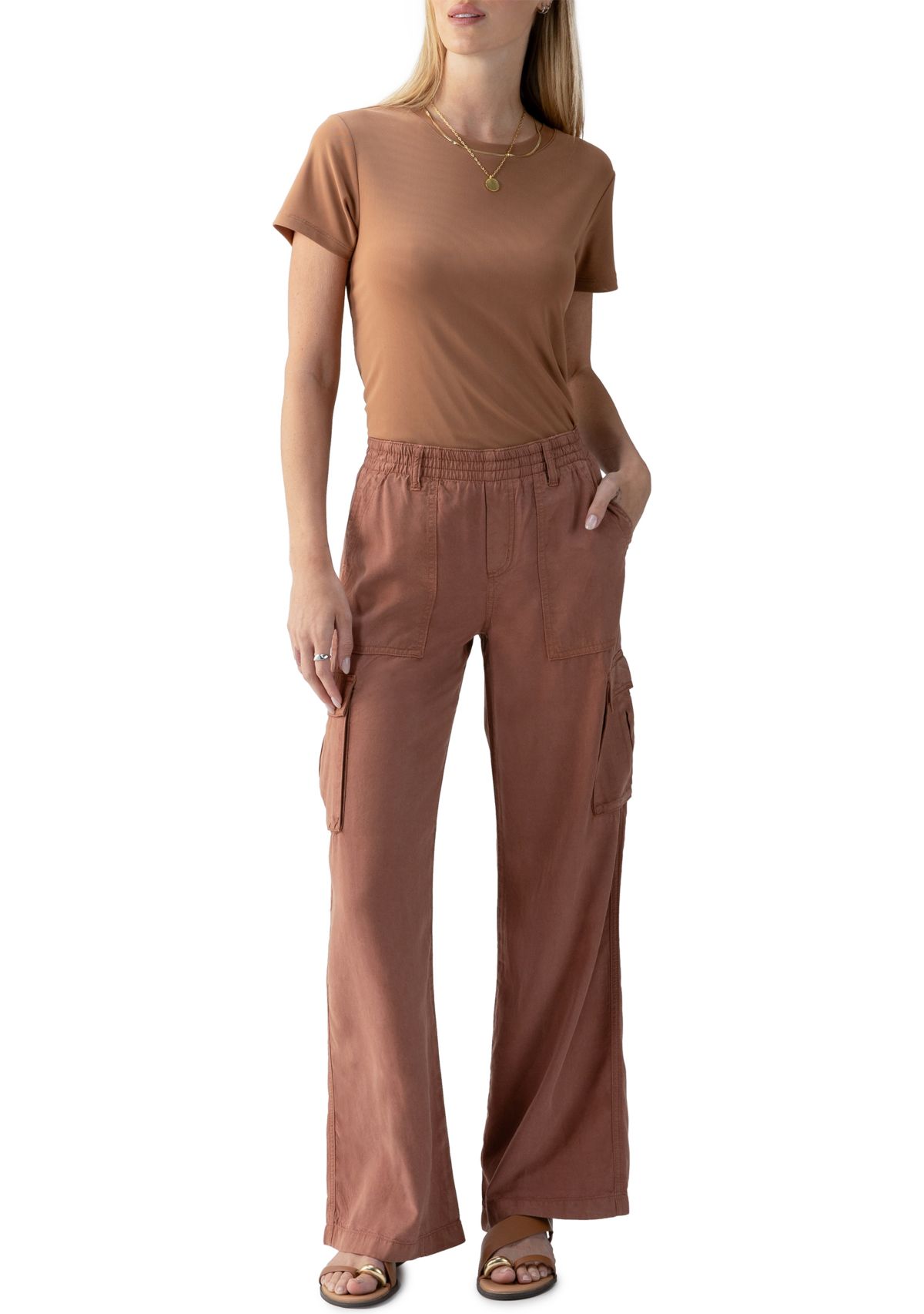 Womens Wide Leg Cargo Pants