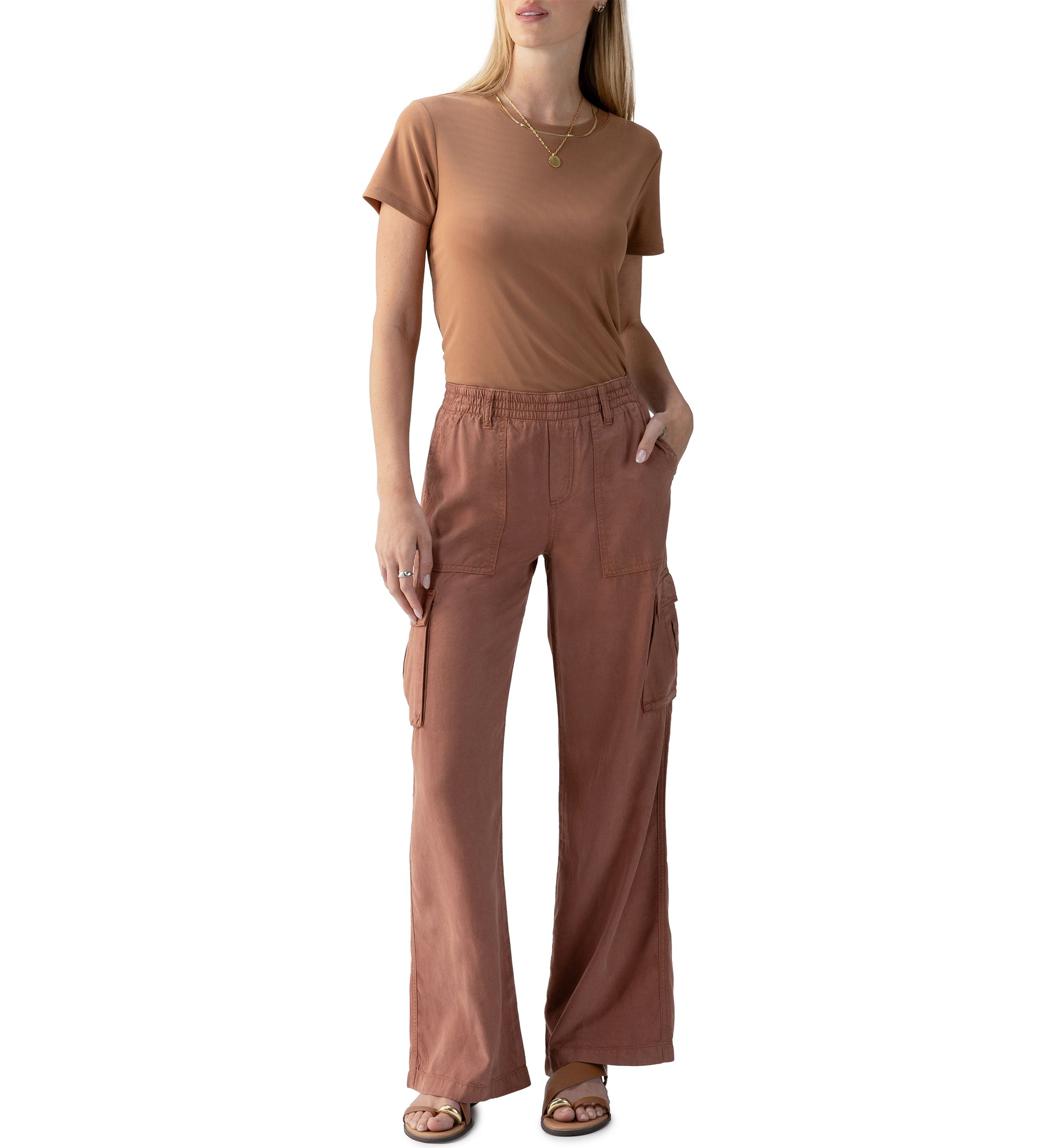 Womens Wide Leg Cargo Pants