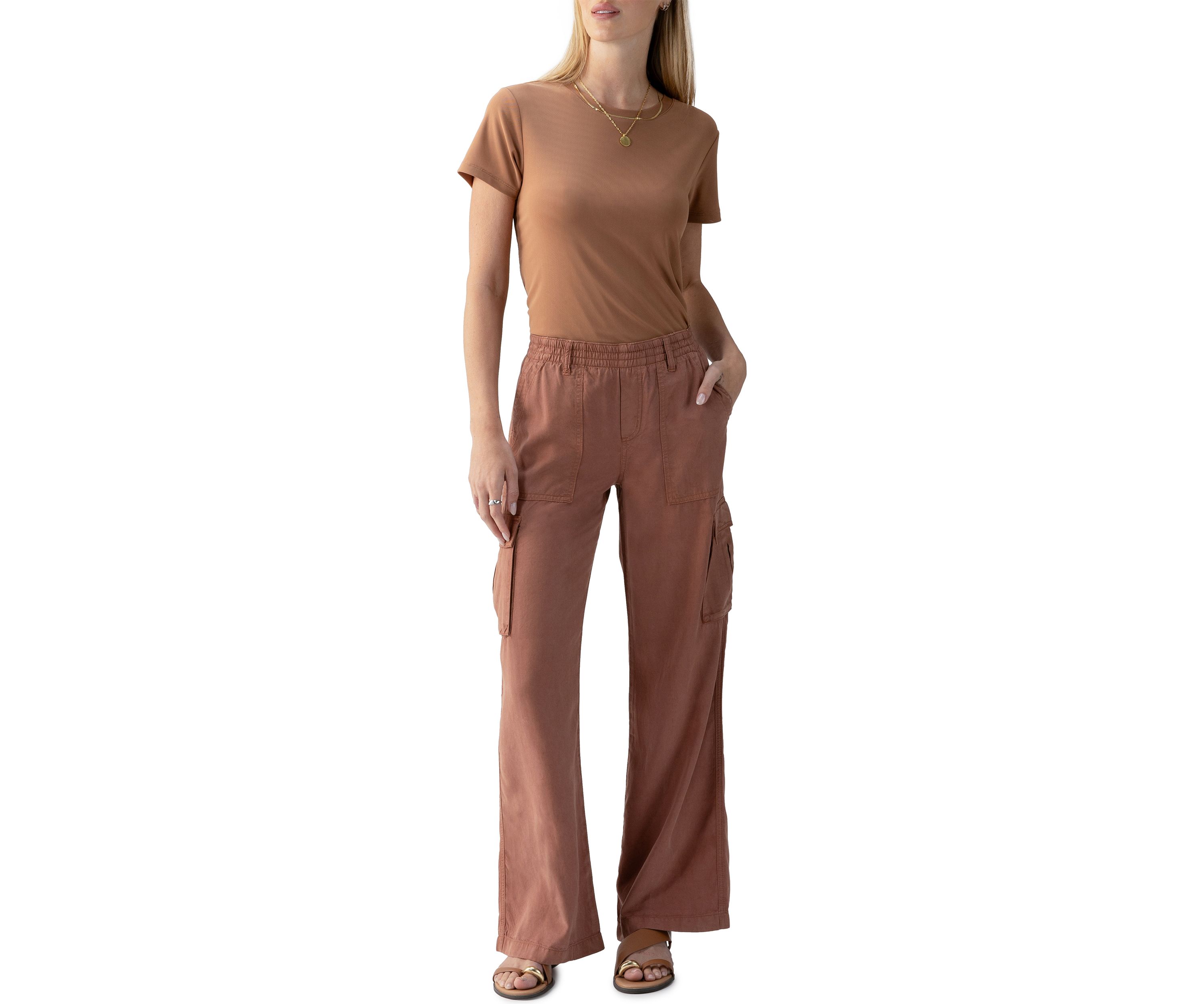 Womens Wide Leg Cargo Pants