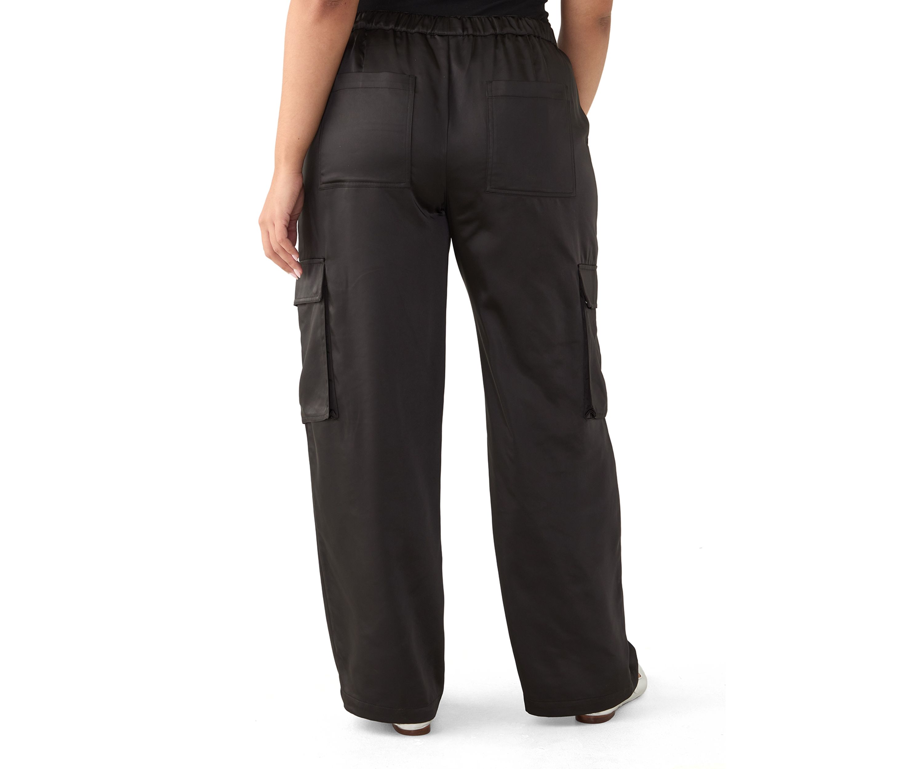 Plus Size Satin Wide Leg Trousers