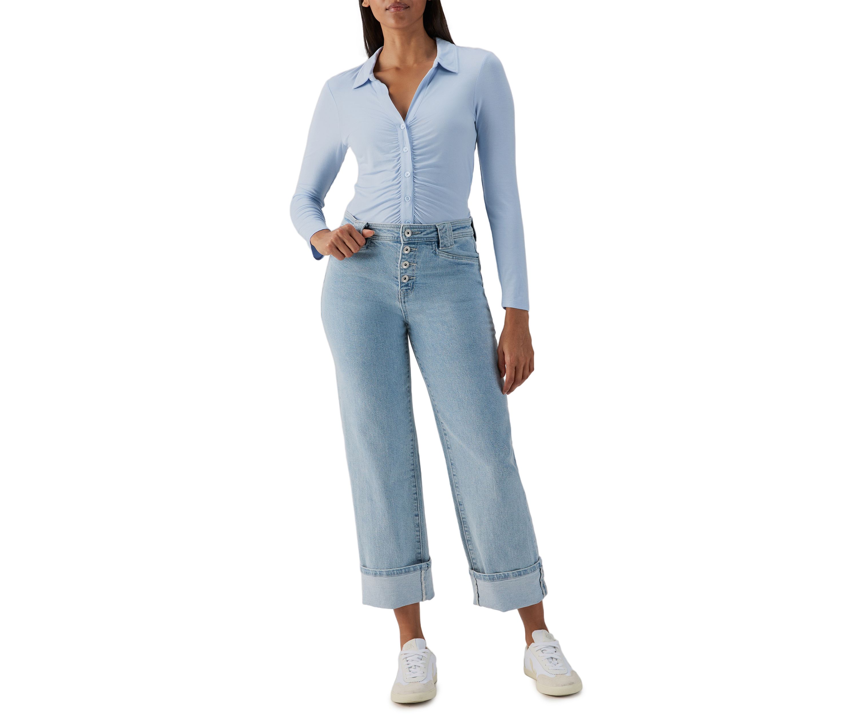 Womens Luna Cuffed Denim Pants