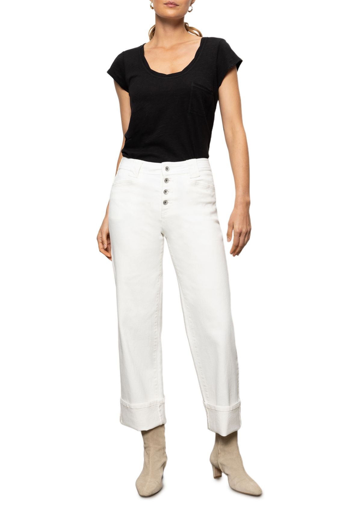 Womens Luna Cuffed Denim Pants