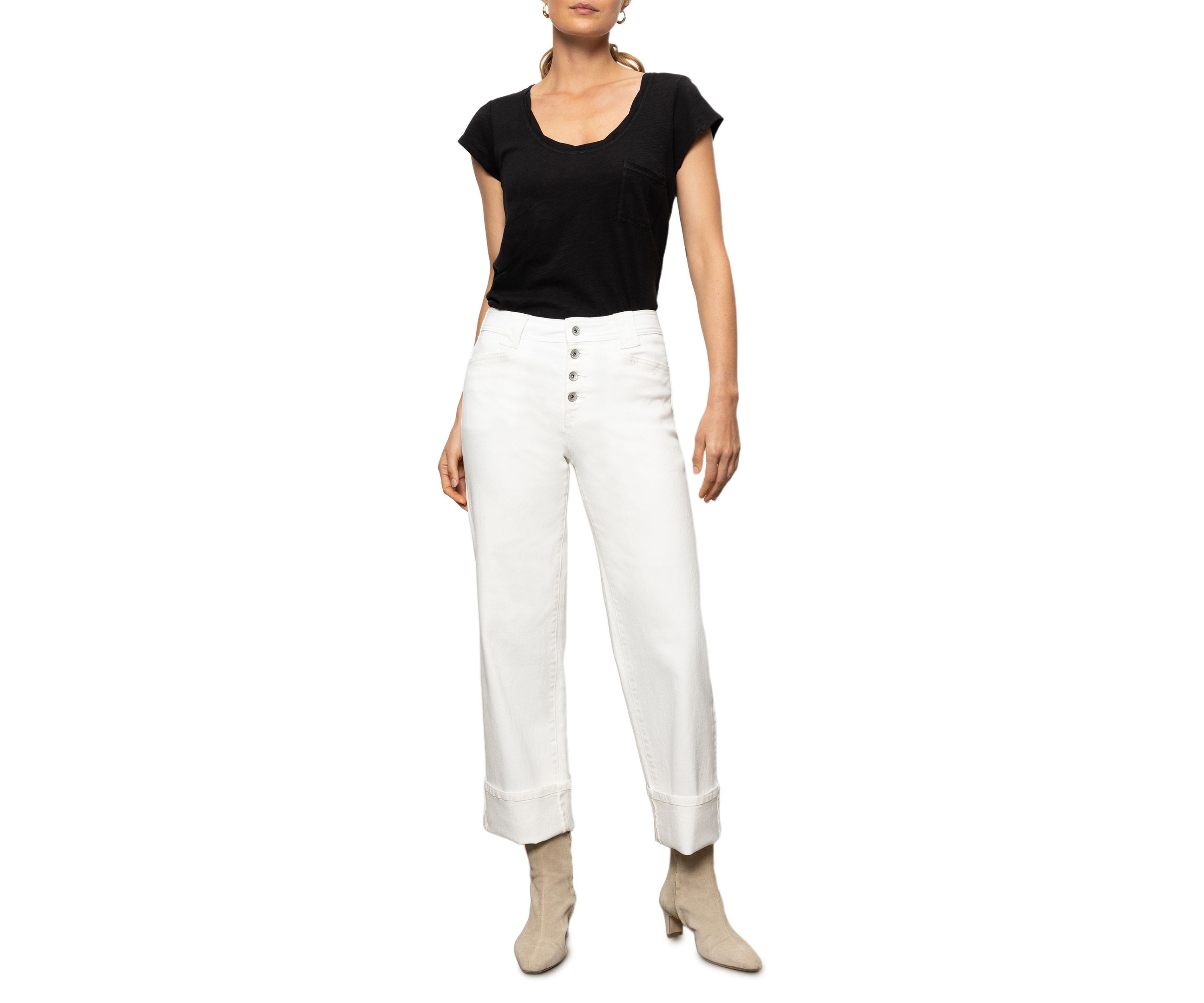 Womens Luna Cuffed Denim Pants