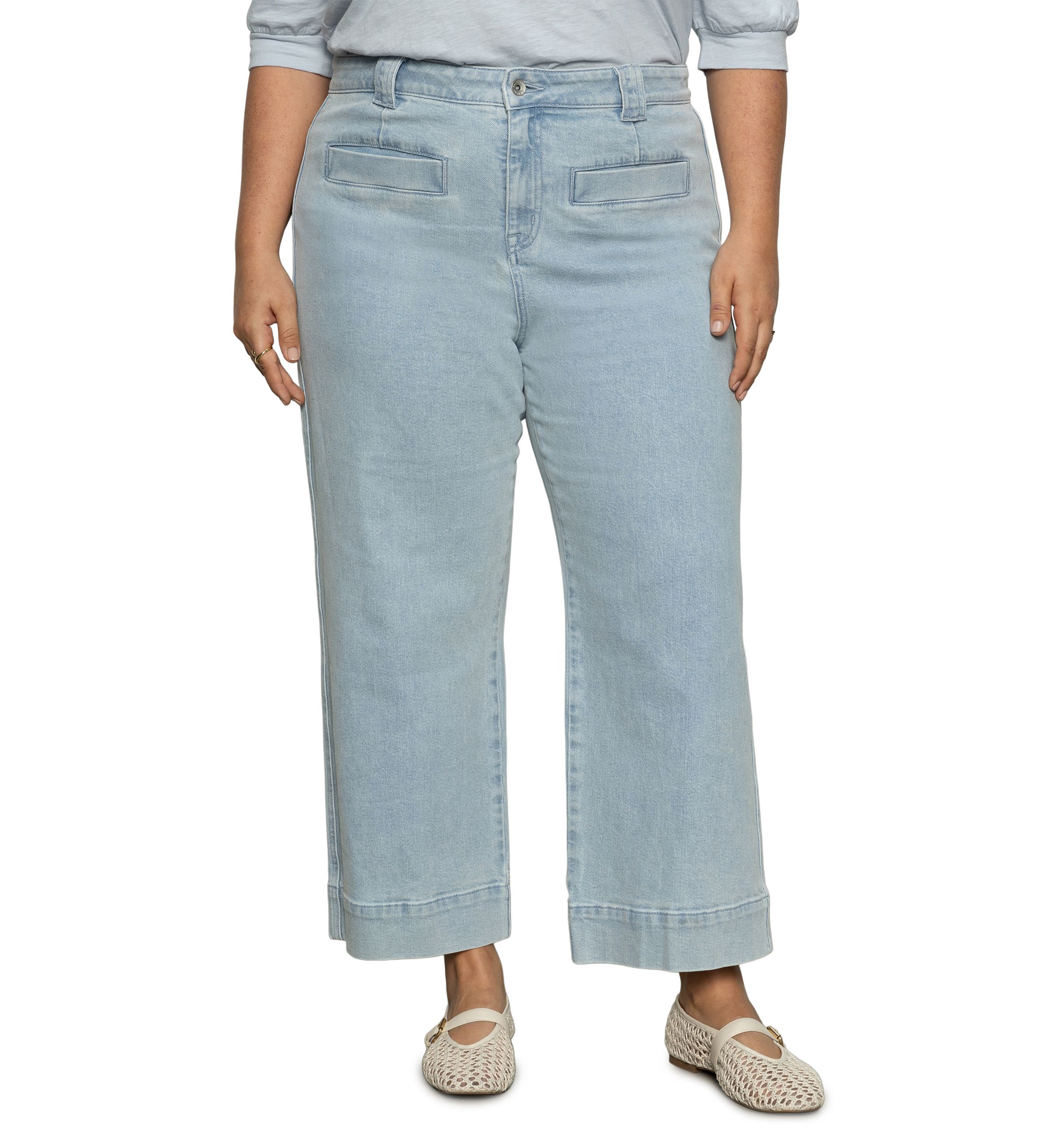 Plus Size Voyage Cropped Wide Leg Pants