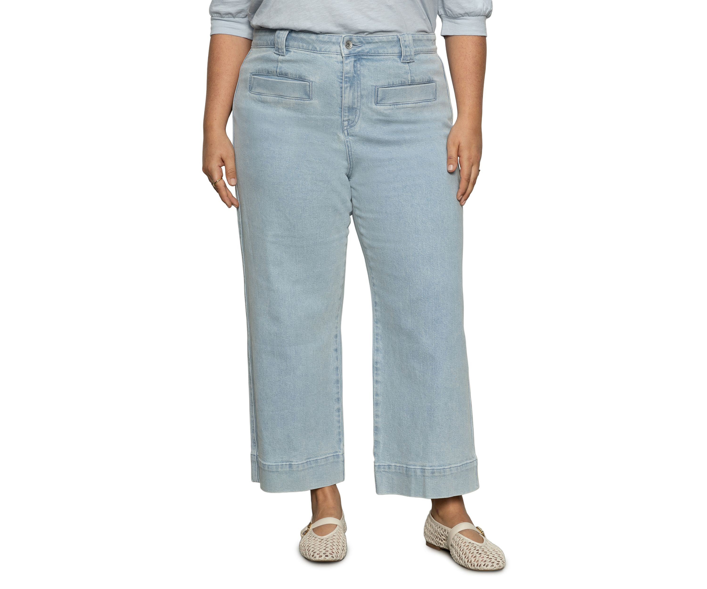 Plus Size Voyage Cropped Wide Leg Pants