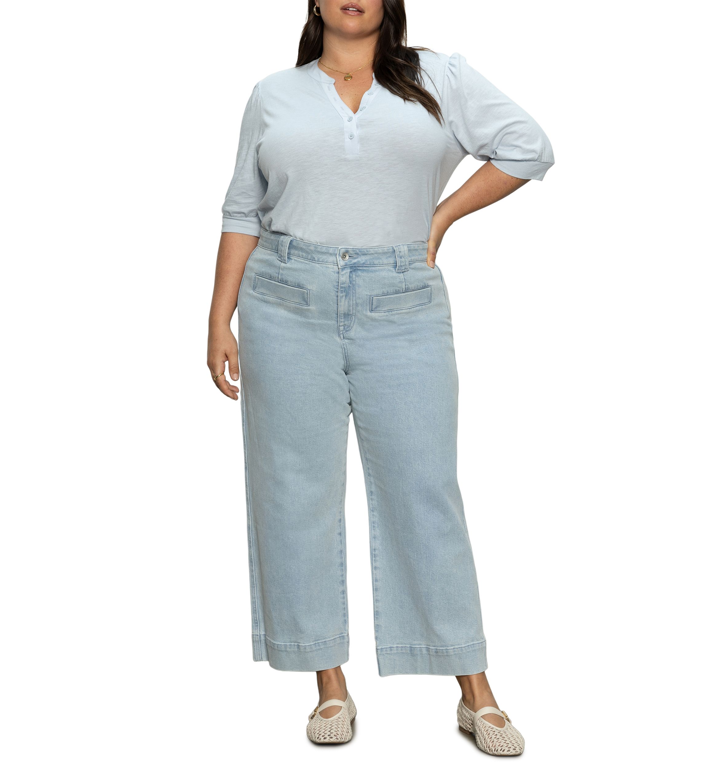 Plus Size Voyage Cropped Wide Leg Pants