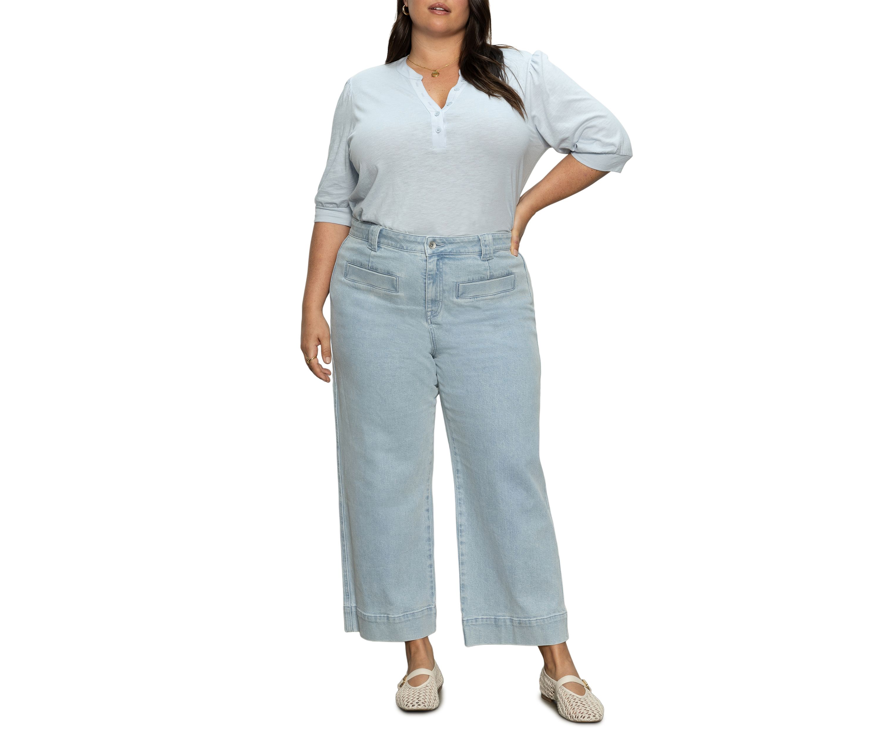 Plus Size Voyage Cropped Wide Leg Pants