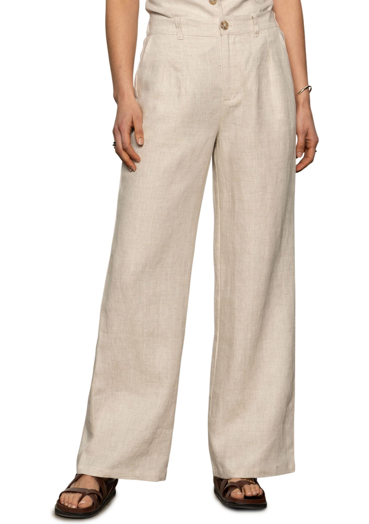 Womens Hopper Straight Leg Linen Trousers