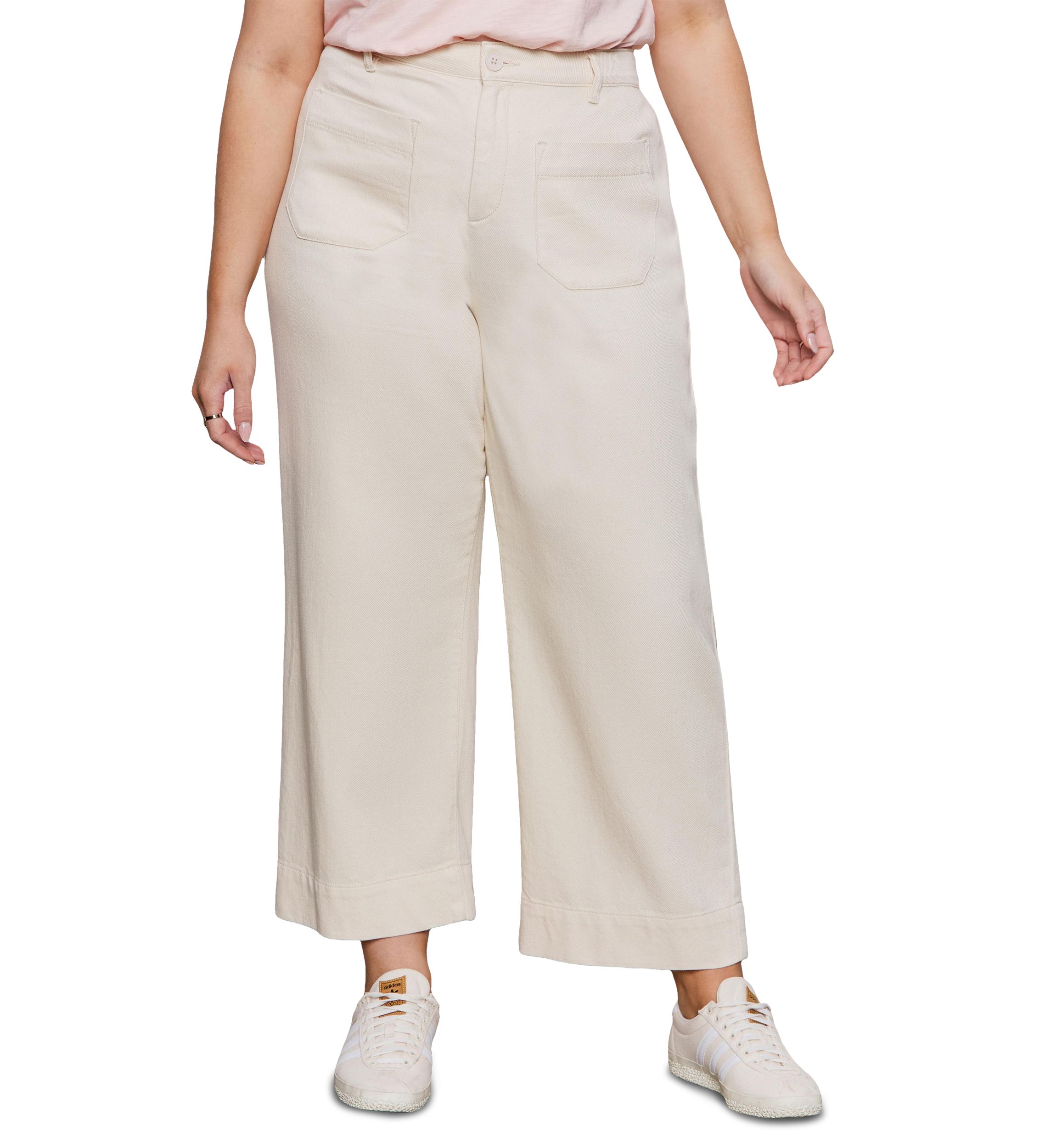 Plus Size Soft Marine Wide Leg Crop Pants