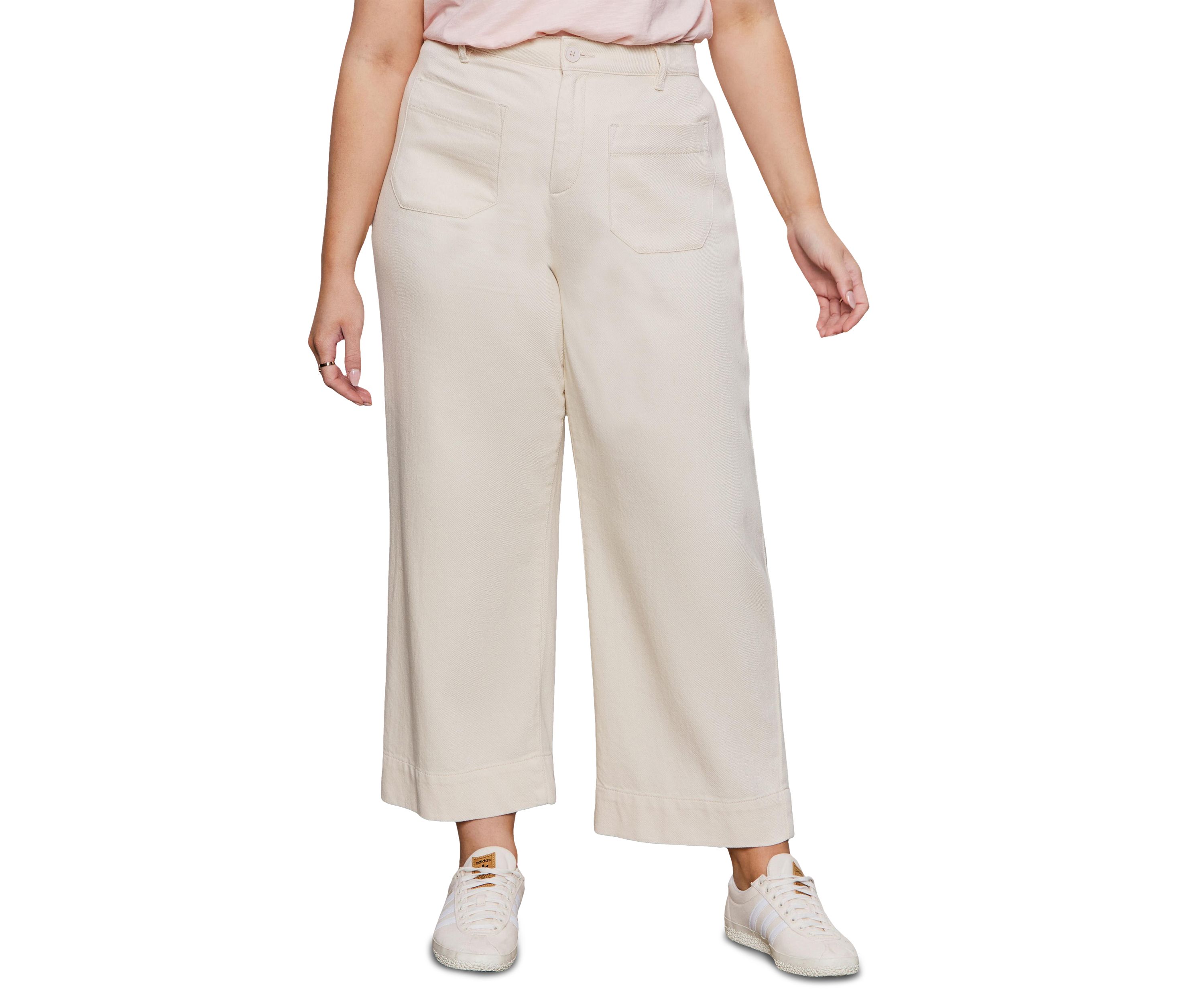 Plus Size Soft Marine Wide Leg Crop Pants