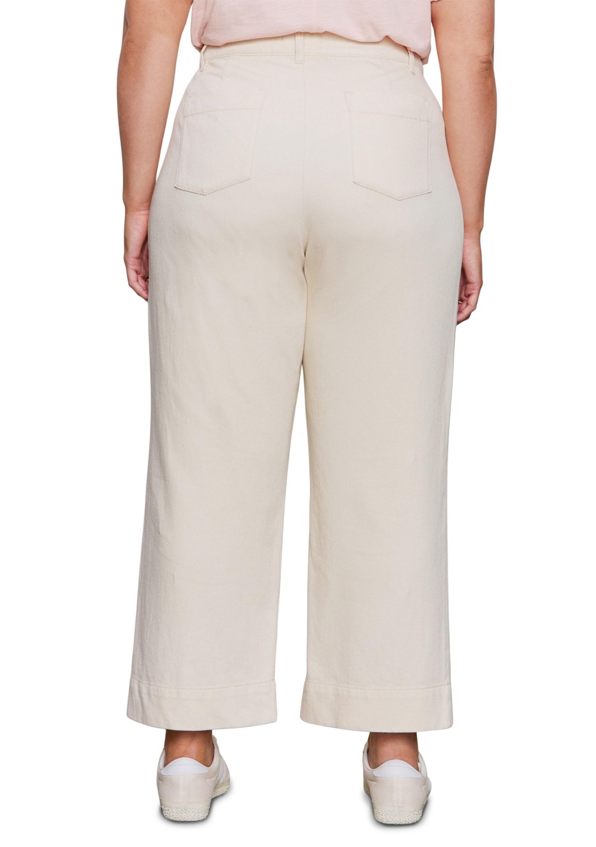Plus Size Soft Marine Wide Leg Crop Pants