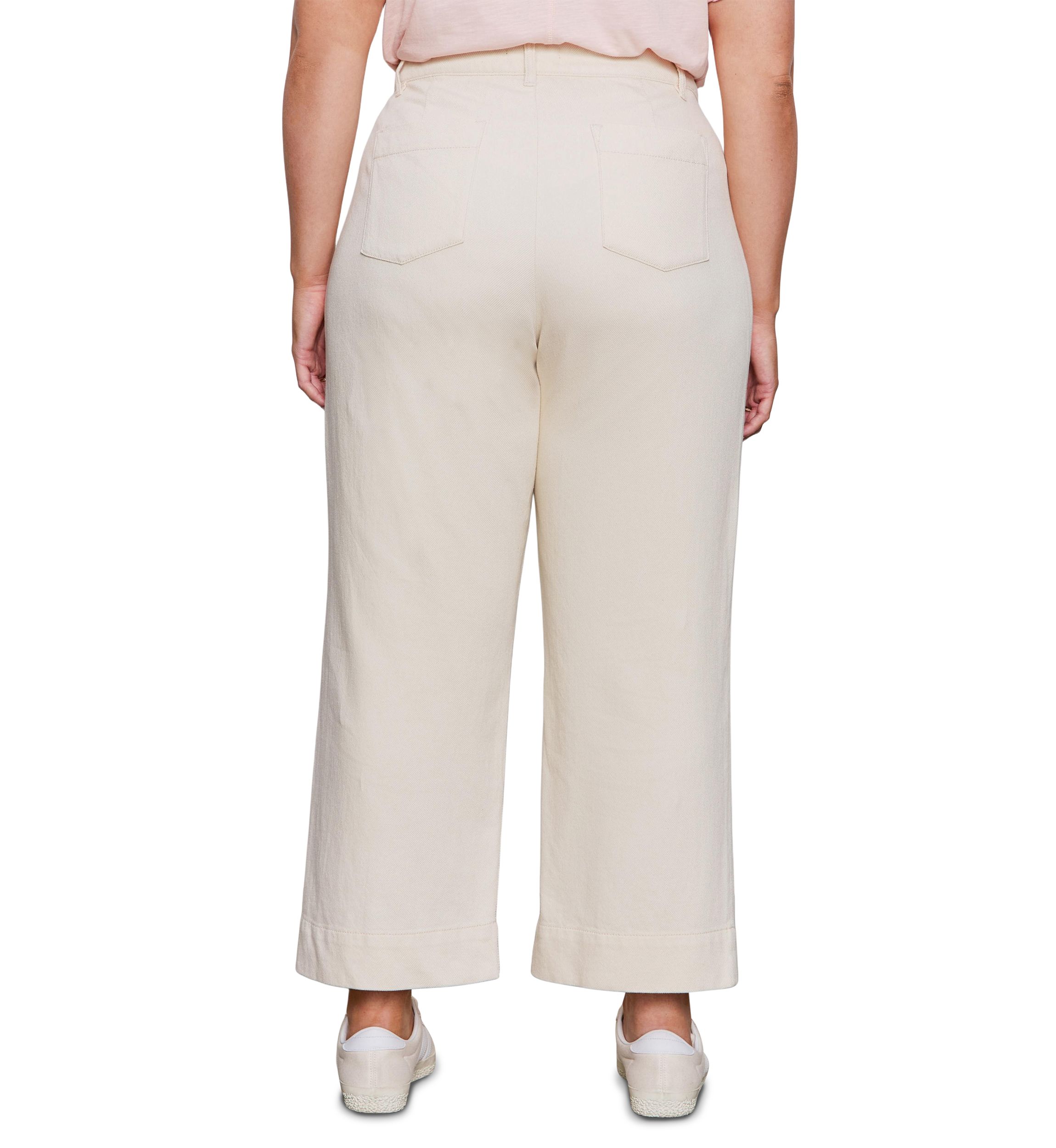 Plus Size Soft Marine Wide Leg Crop Pants