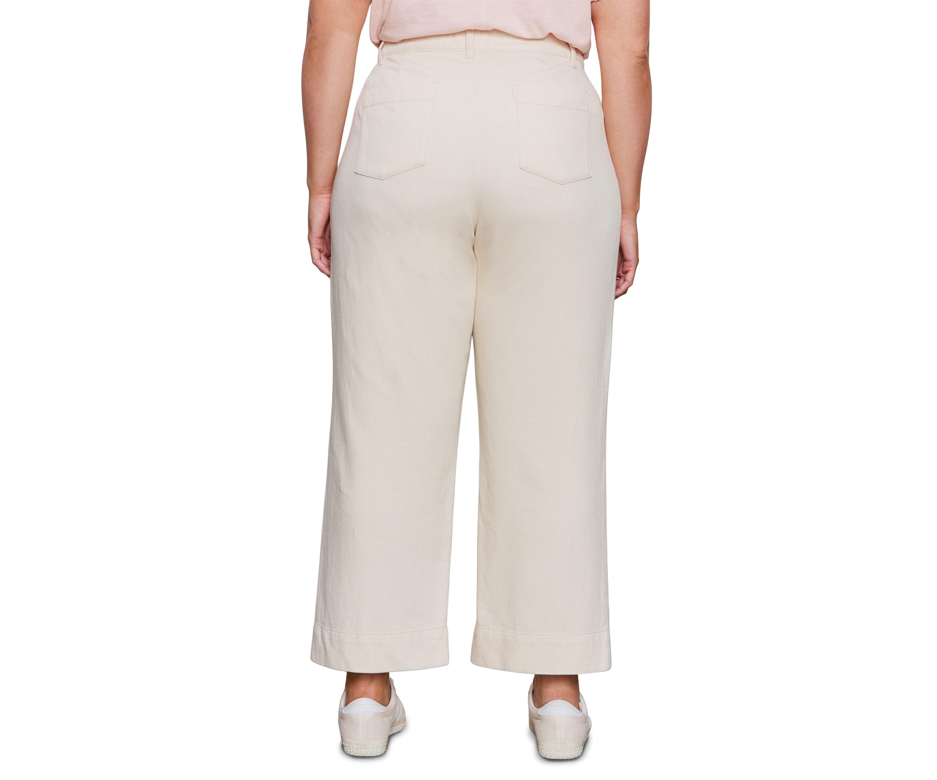 Plus Size Soft Marine Wide Leg Crop Pants