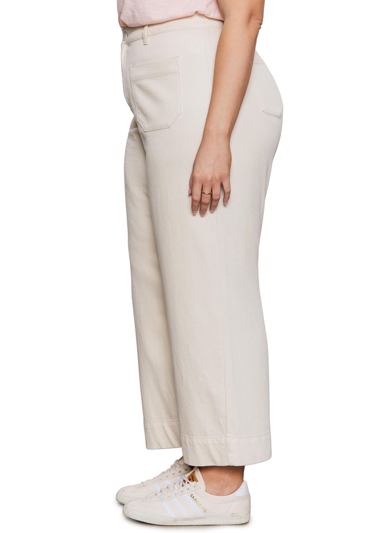 Plus Size Soft Marine Wide Leg Crop Pants