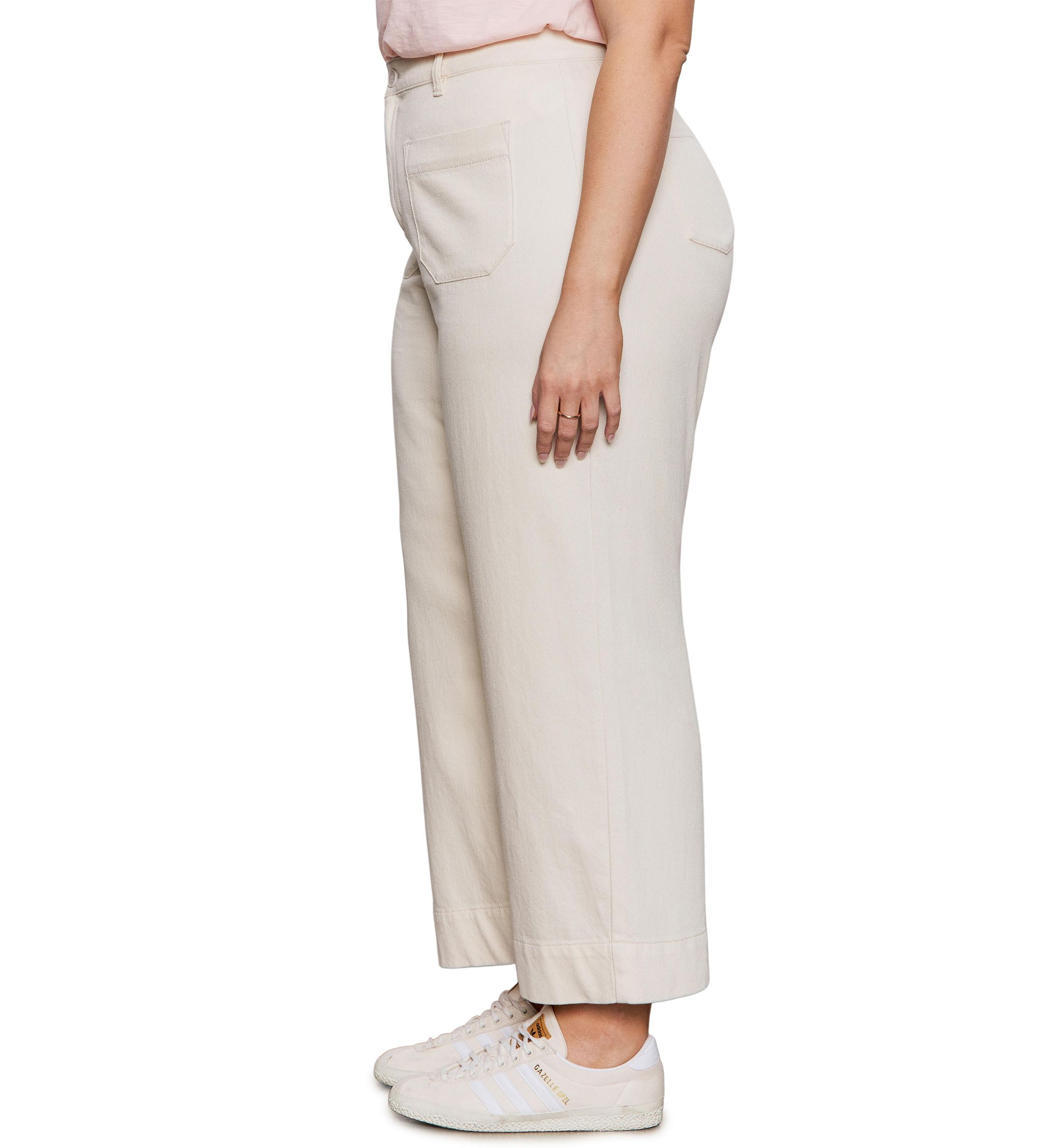 Plus Size Soft Marine Wide Leg Crop Pants