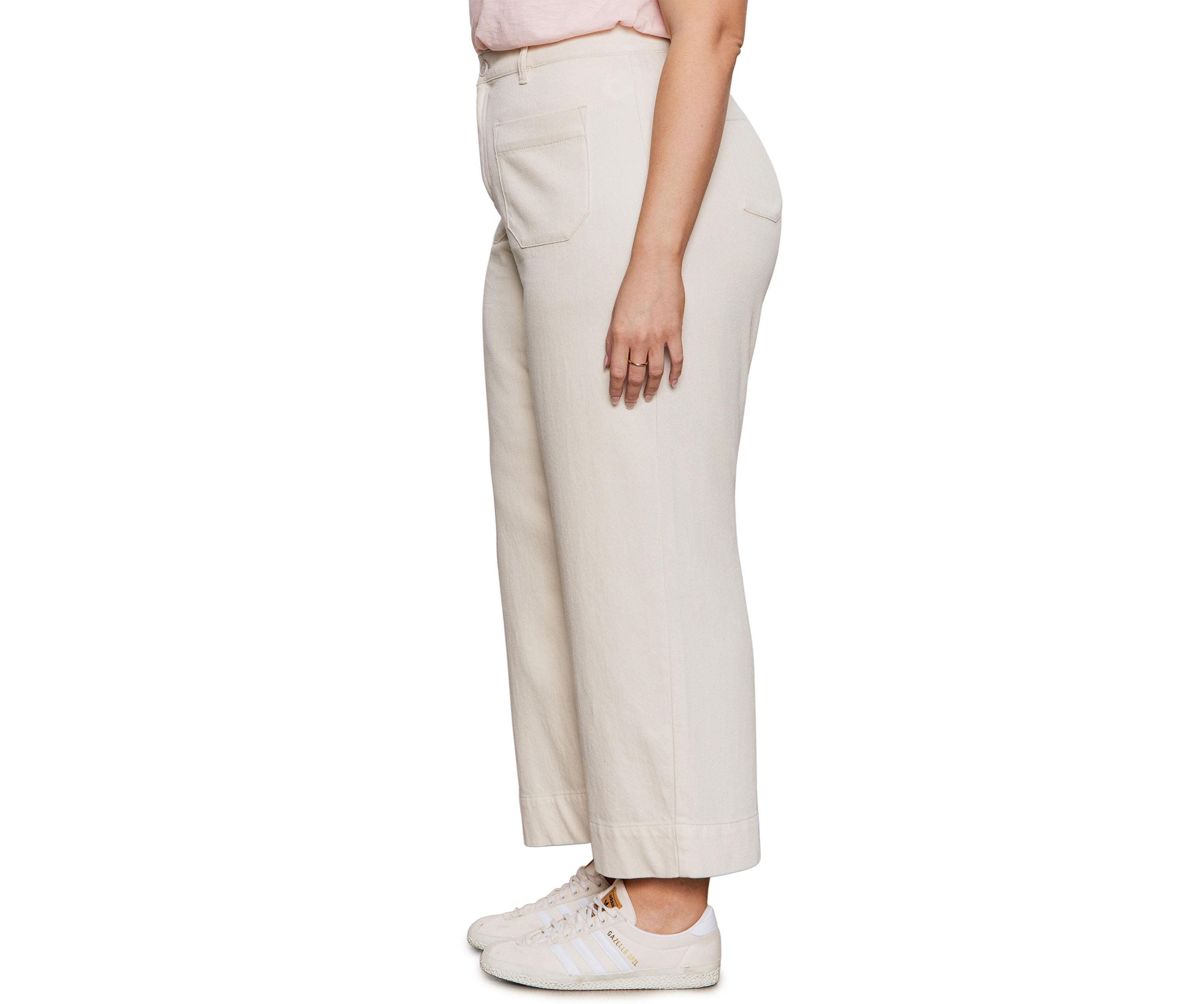 Plus Size Soft Marine Wide Leg Crop Pants