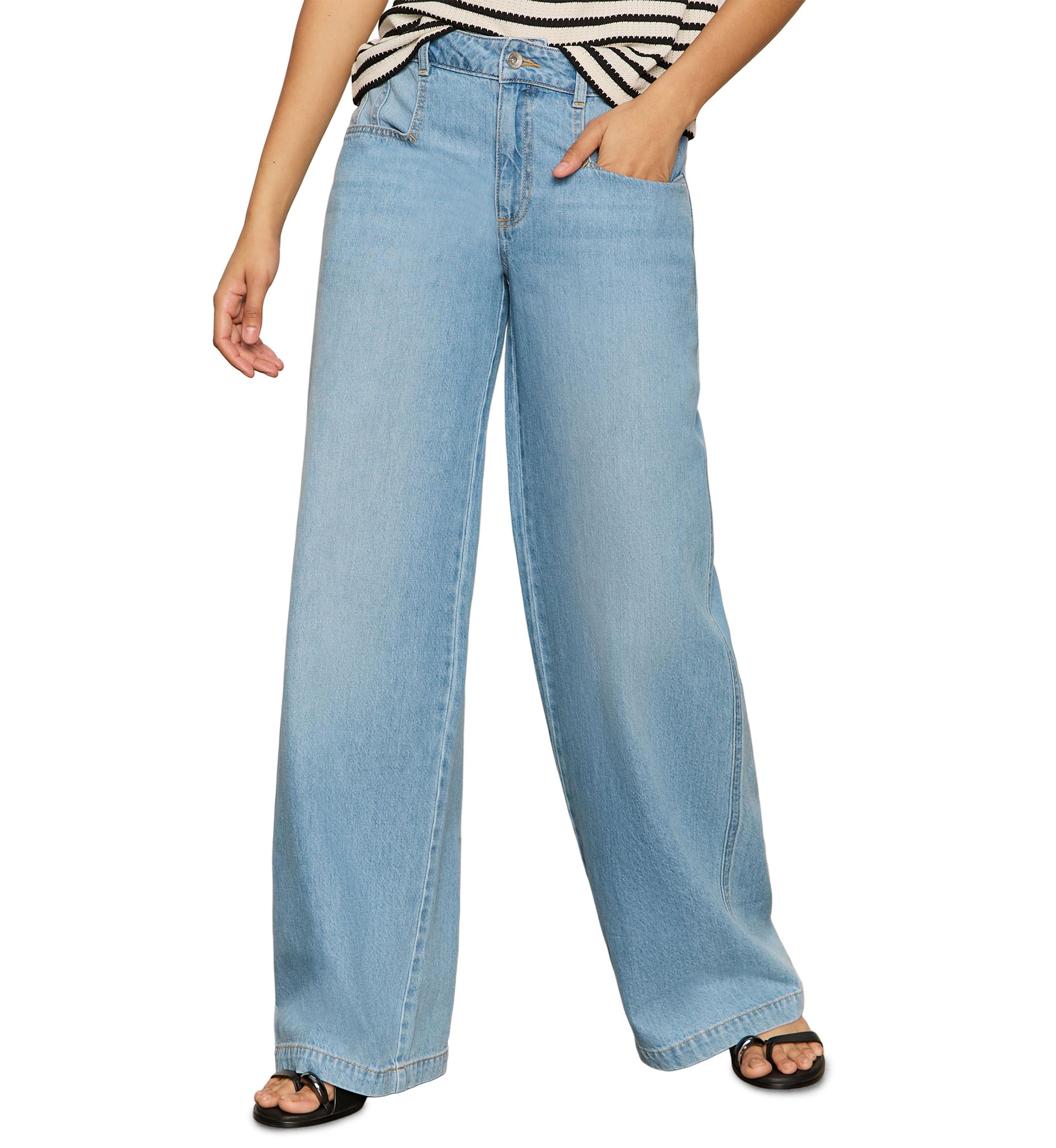 Womens Highland Denim Wide Leg Jeans