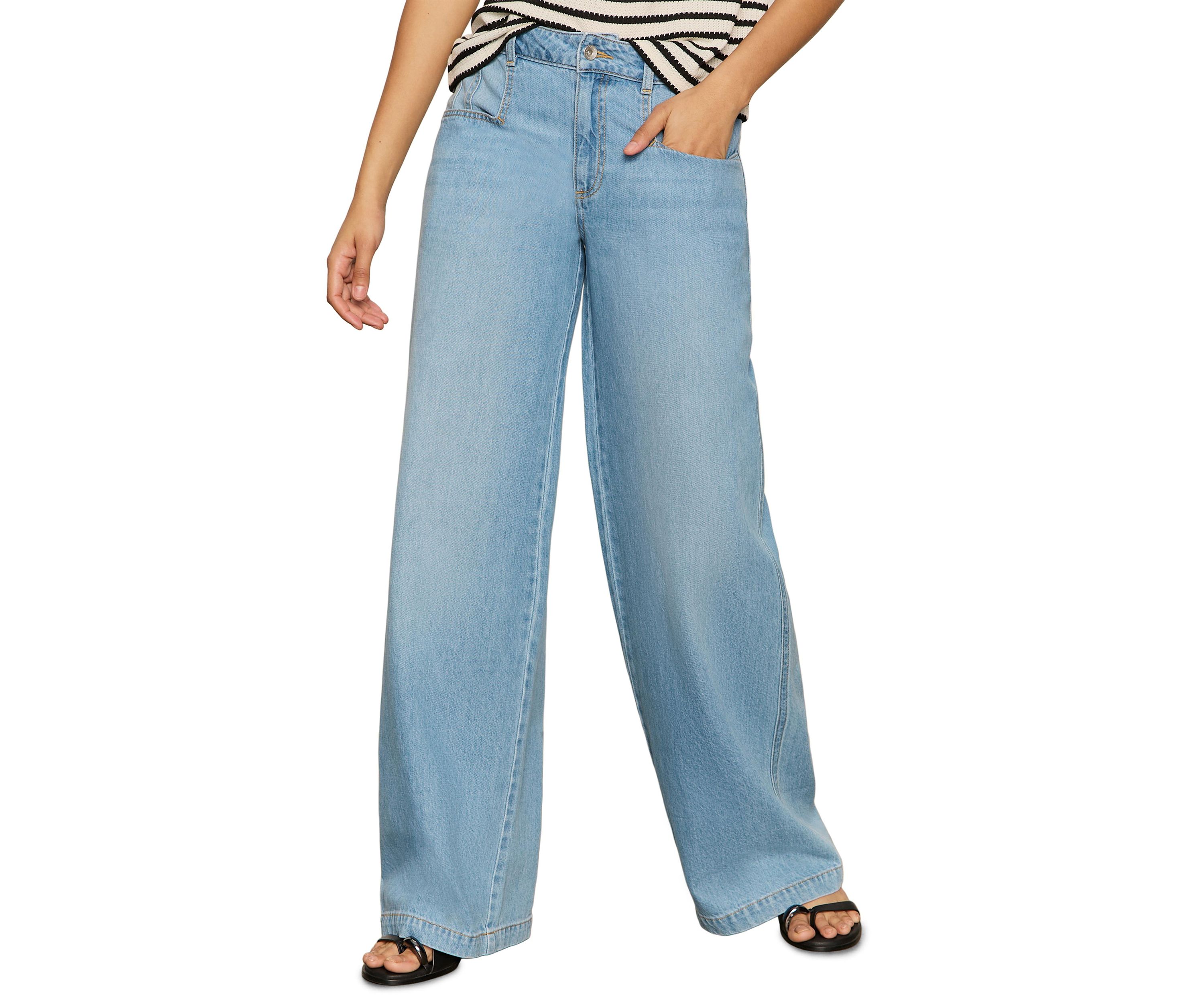 Womens Highland Denim Wide Leg Jeans